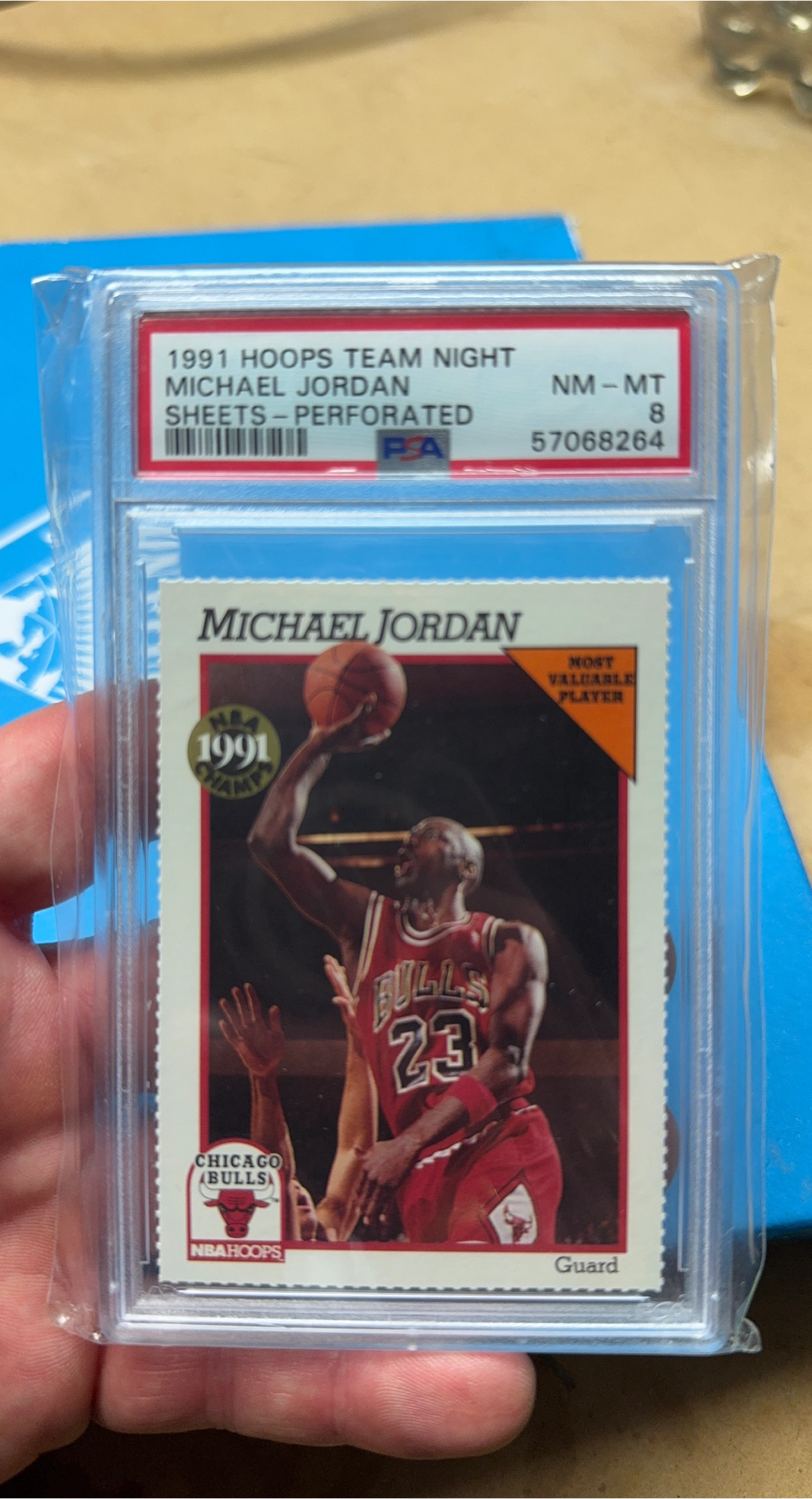 1991 Michael Jordan Hoops Team Night PSA 8 NM-MT thumbnail