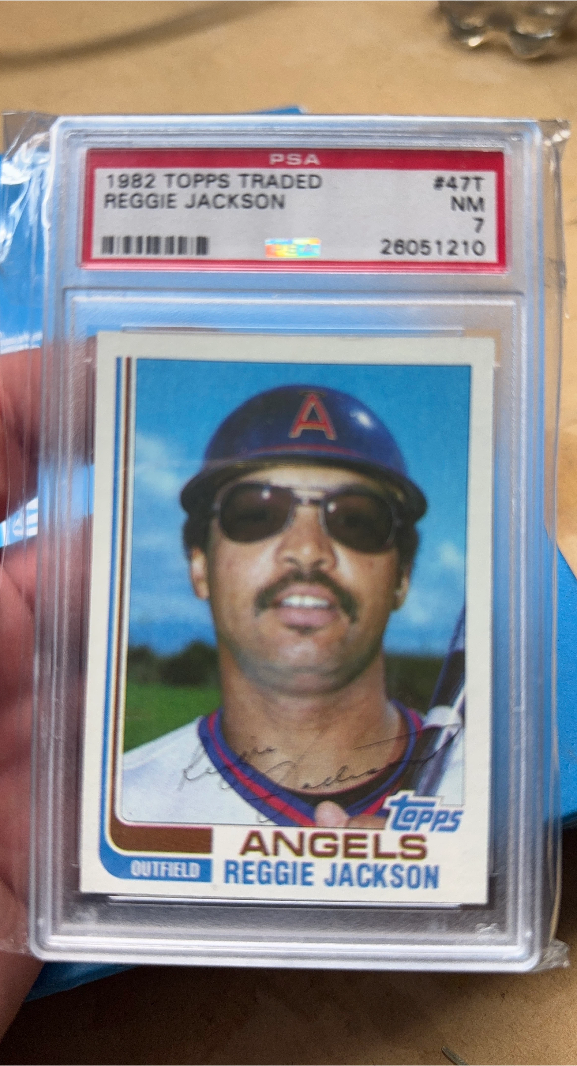 1982 Topps Traded Reggie Jackson Baseball Card PSA 7 thumbnail