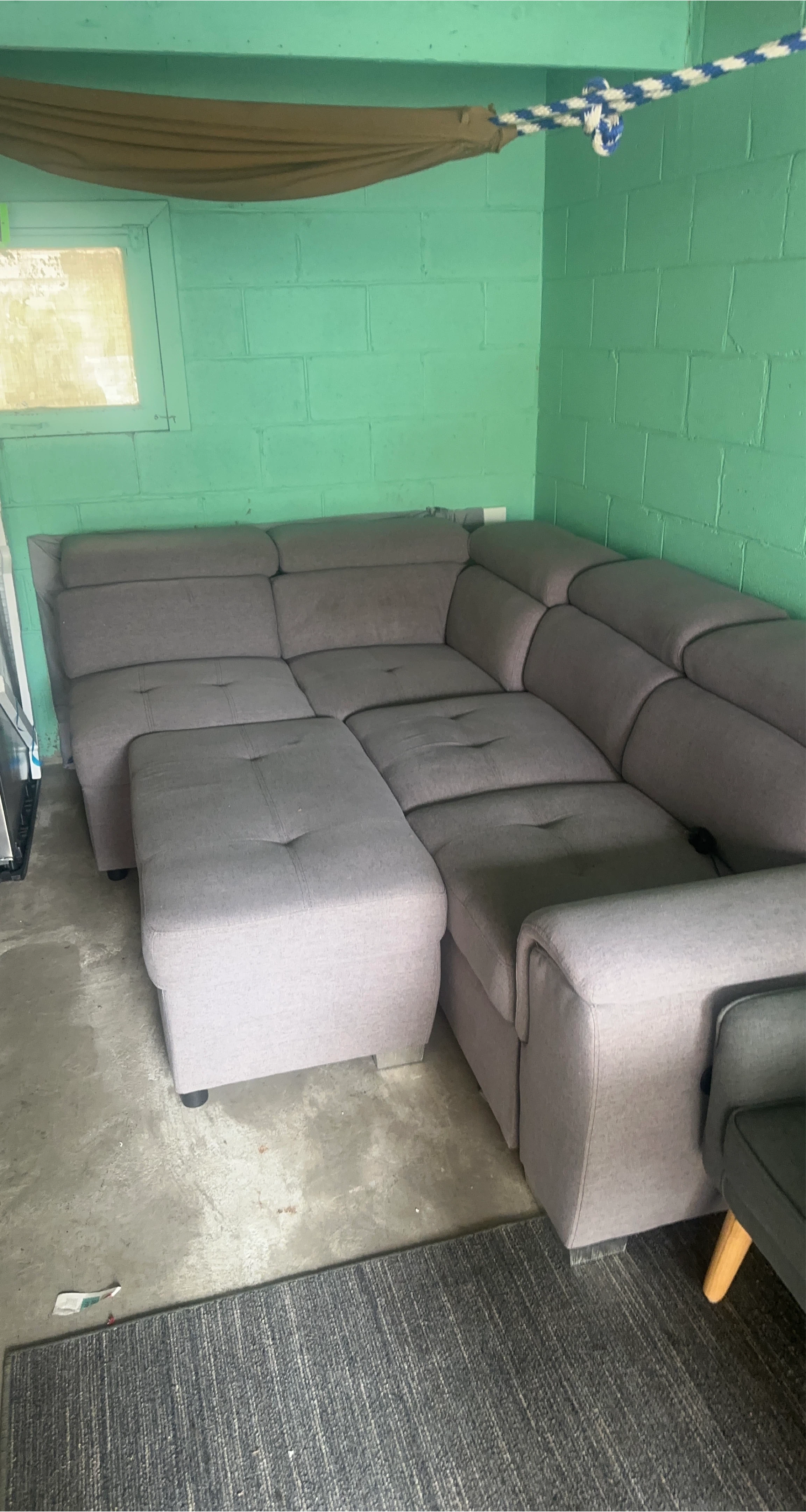 Grey Sectional Sofa with Ottoman thumbnail