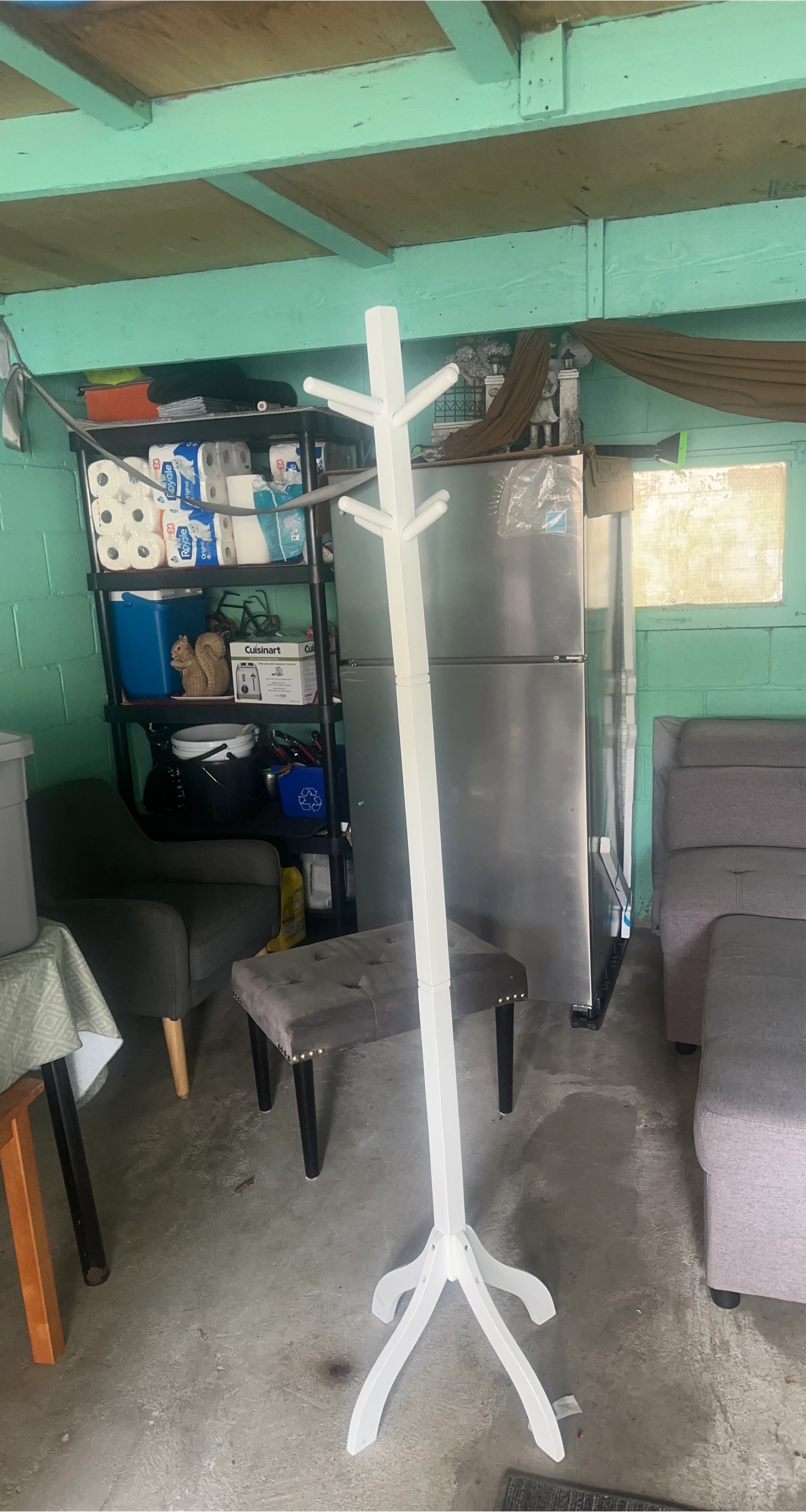 White Standing Coat Rack thumbnail