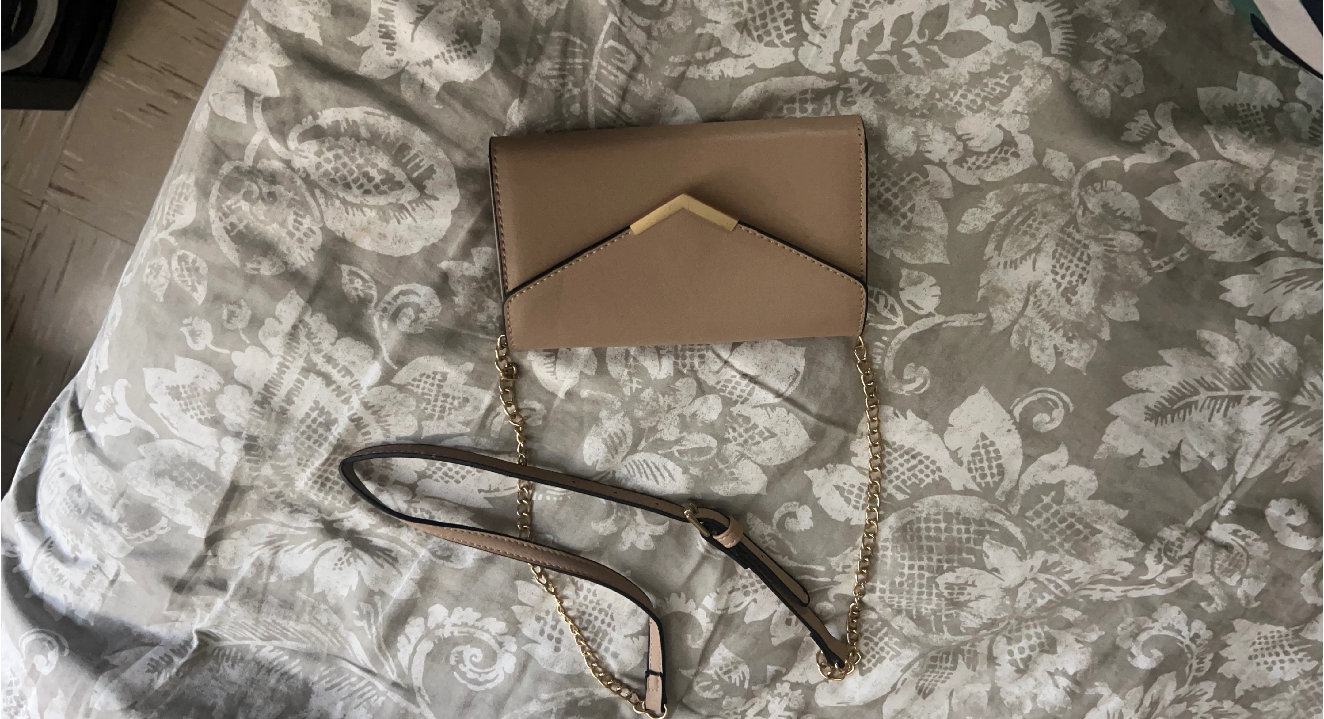 Beige Clutch with Chain Strap thumbnail