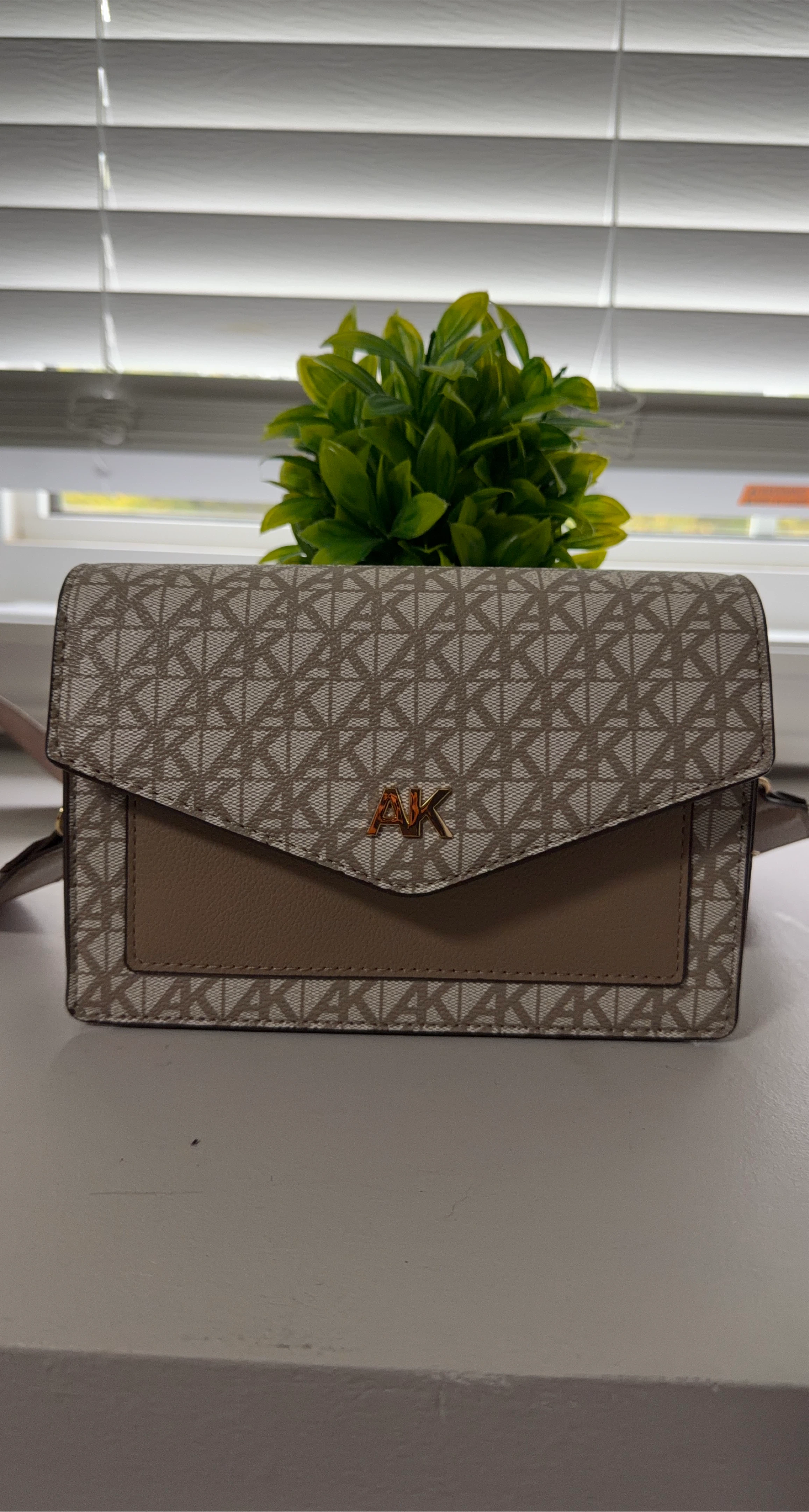 Anne Klein Beige Patterned Crossbody Bag thumbnail