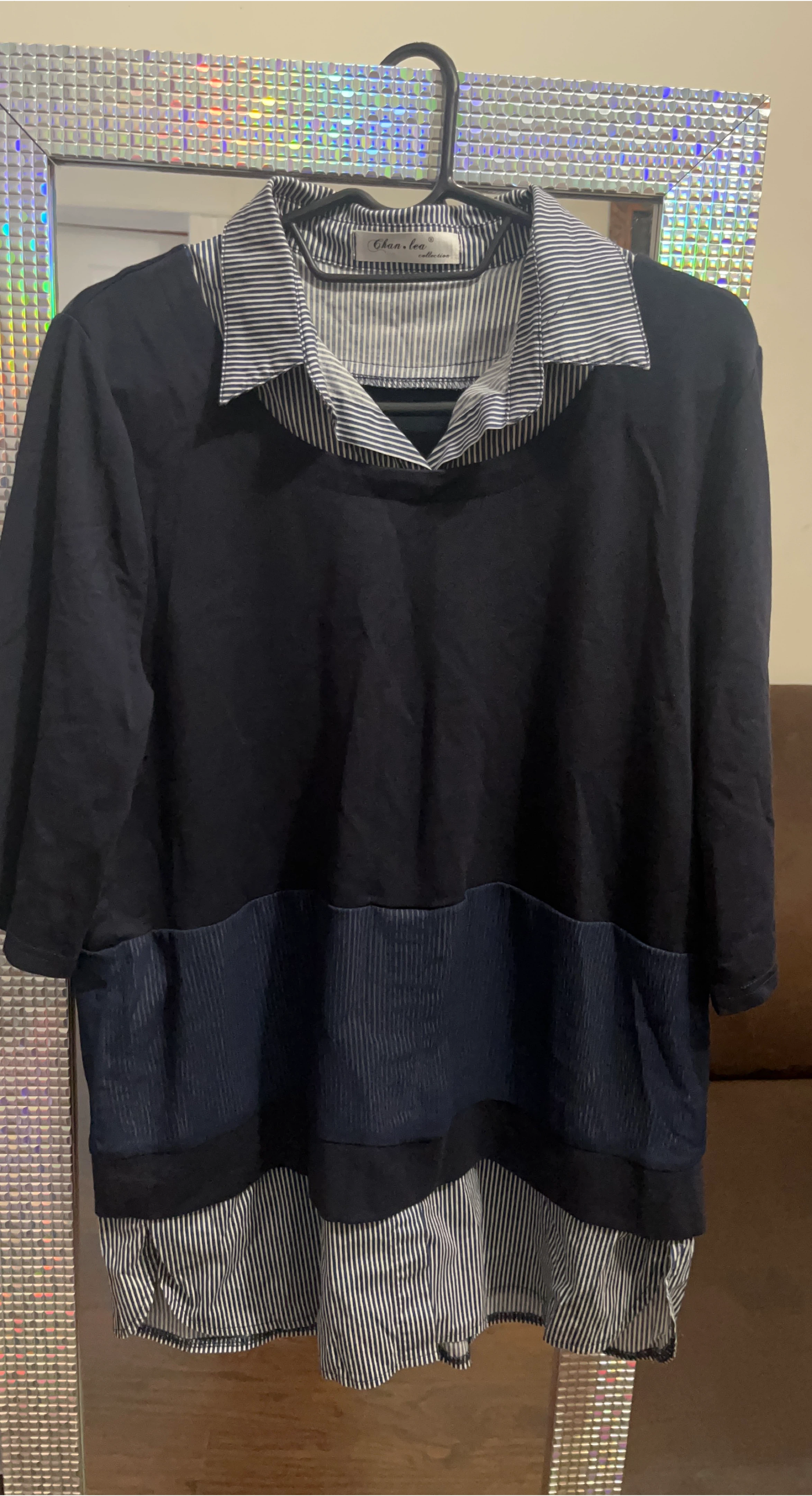 Chan.lea Collection Navy Tunic Top thumbnail