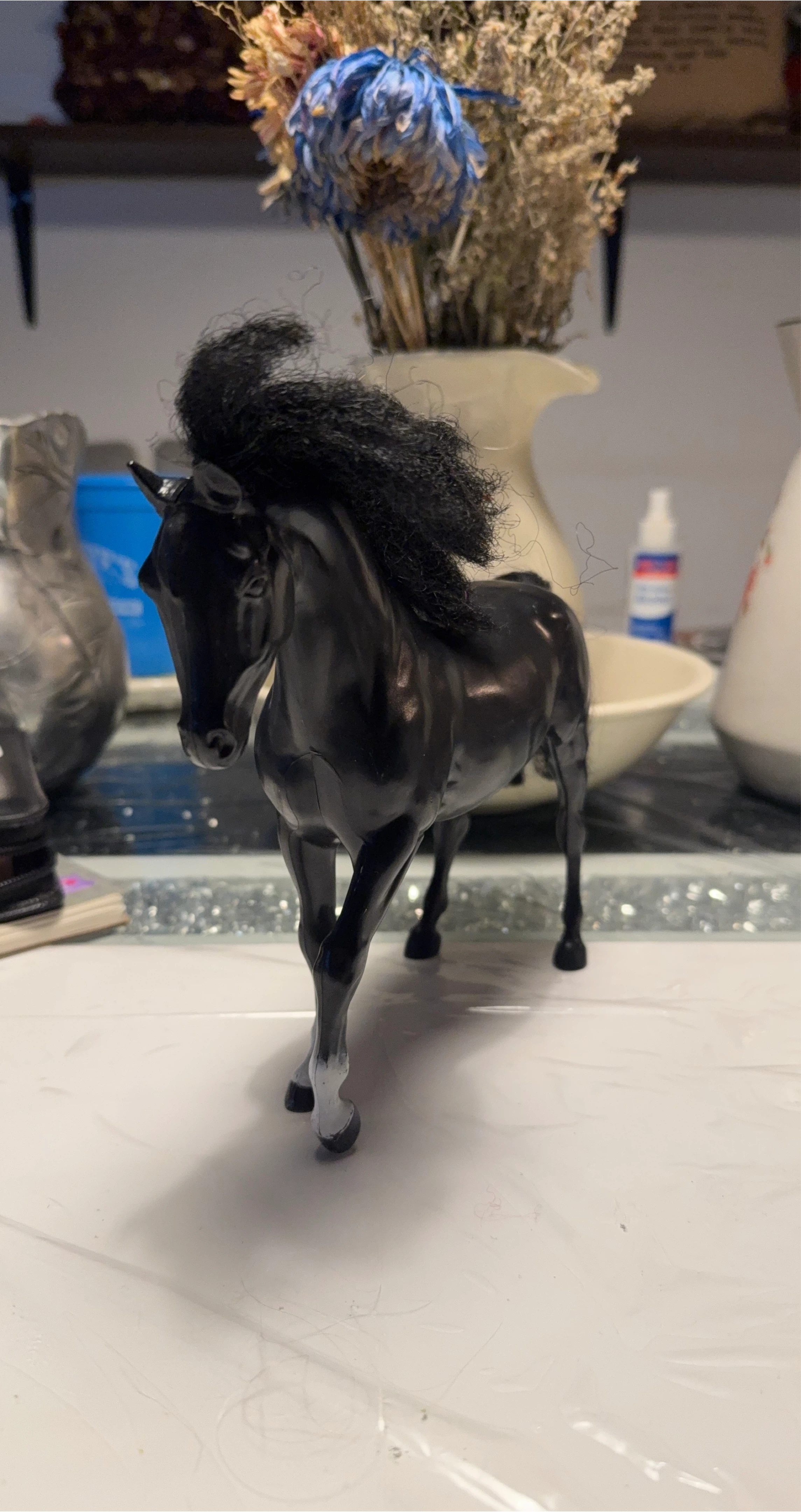 Black Toy Horse Figurine