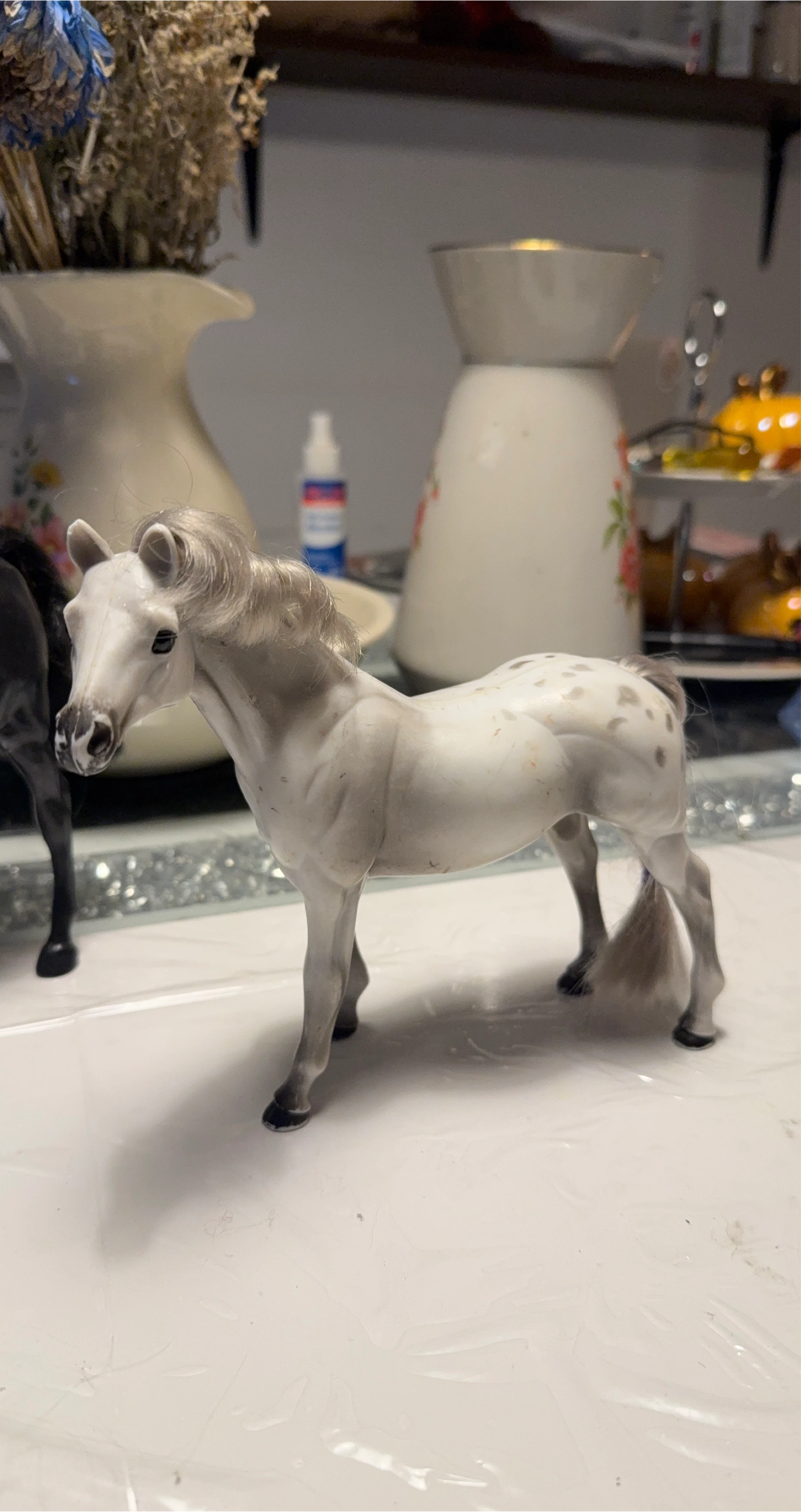 White Spotted Horse Figurine