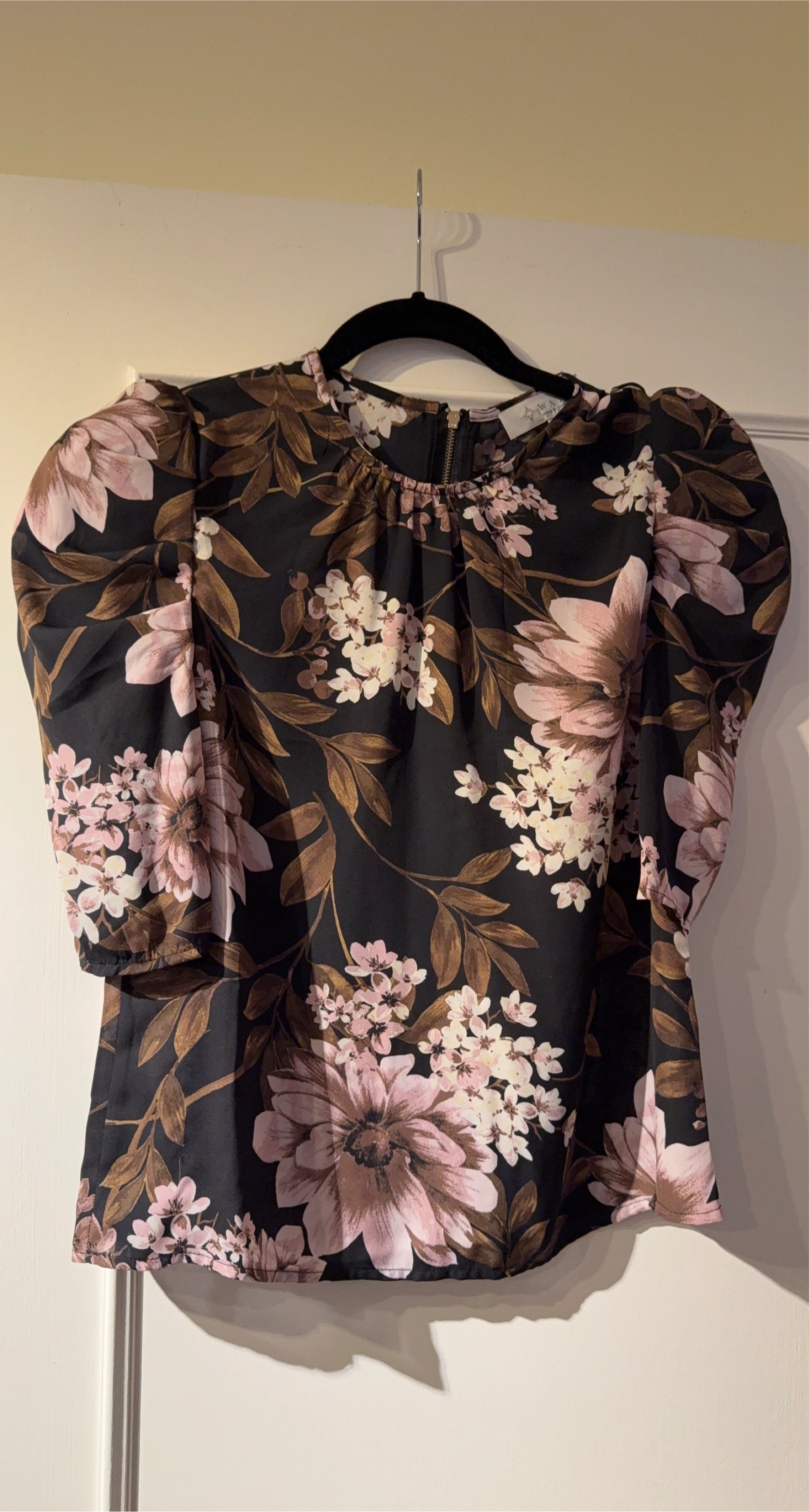 Floral Print Puff Sleeve Blouse image indicator(1)