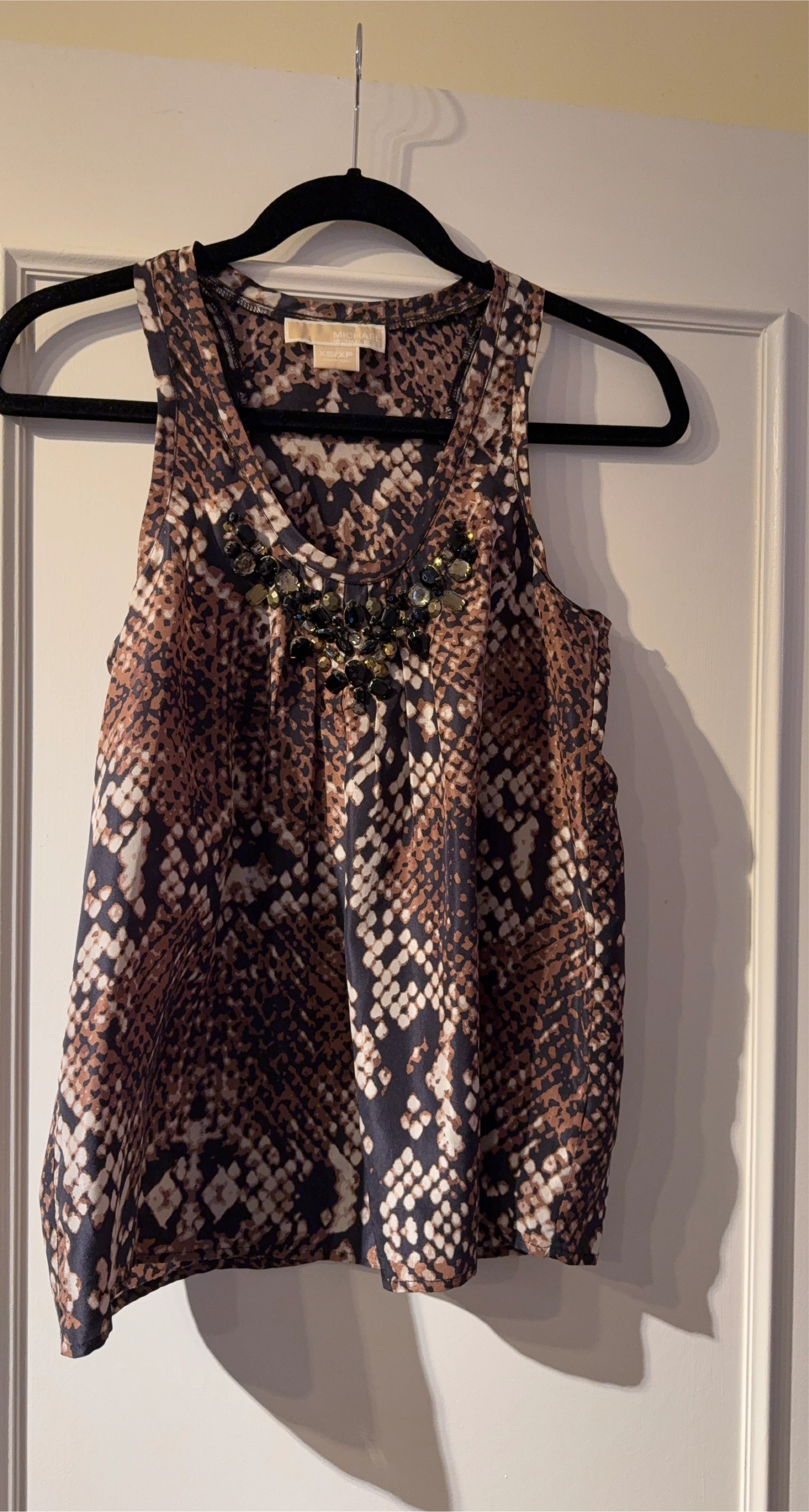 Michael Kors Snakeskin Blouse - Size XS image indicator(1)