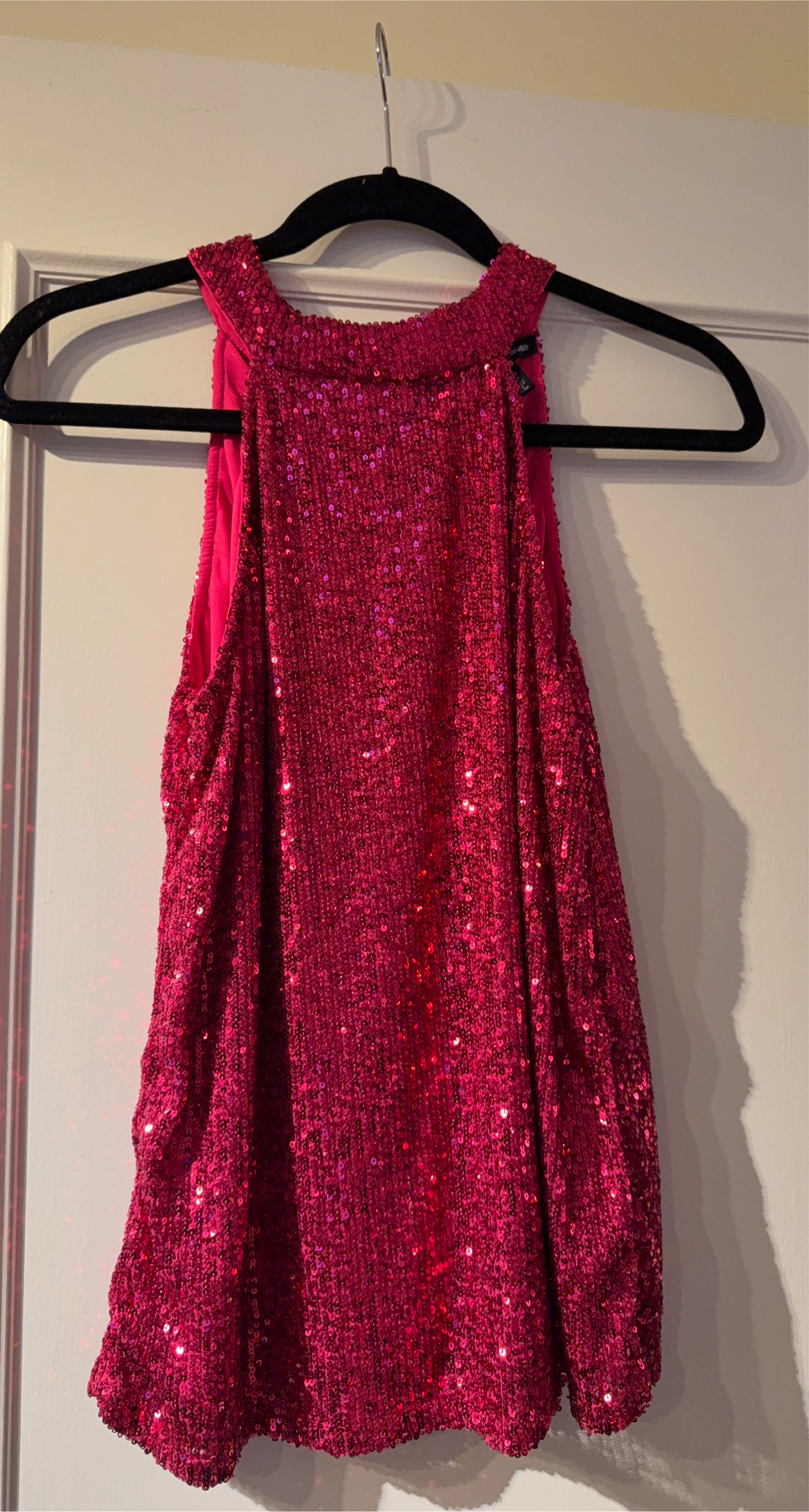 Pink Sequin Sleeveless Top image indicator(1)