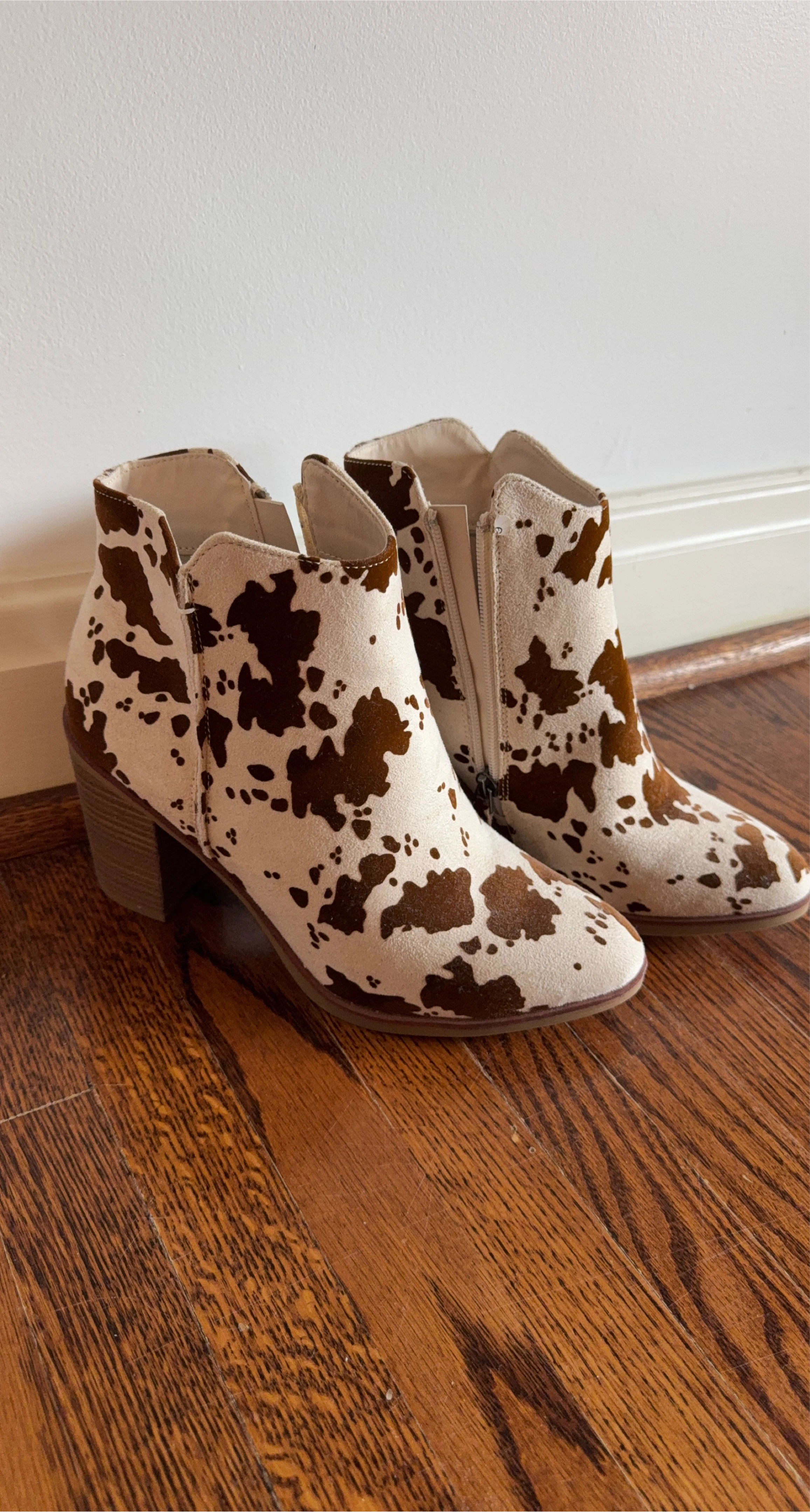 Cow Print Ankle Boots thumbnail