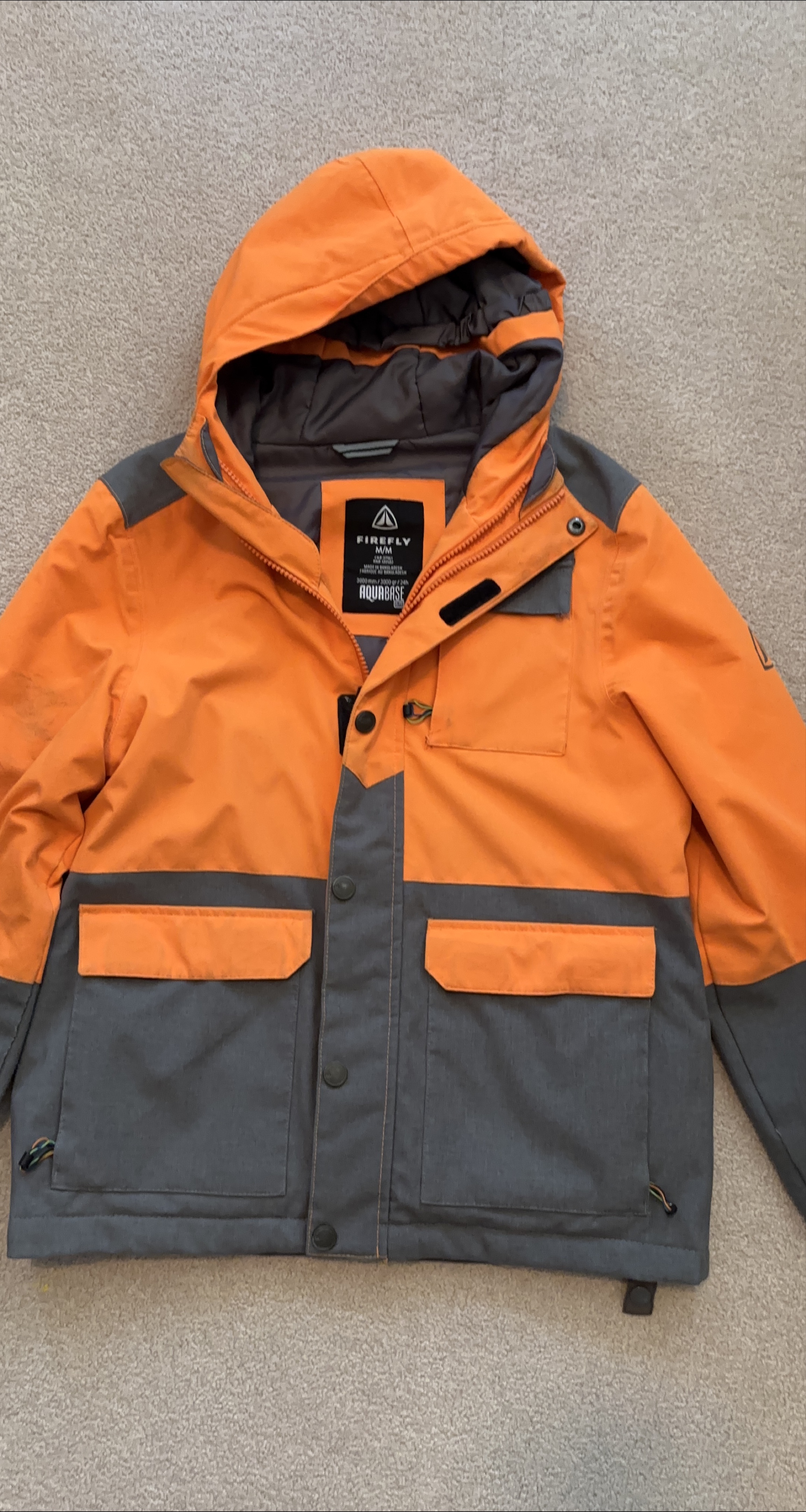 Firefly Boys' Ski Jacket - Orange & Grey thumbnail