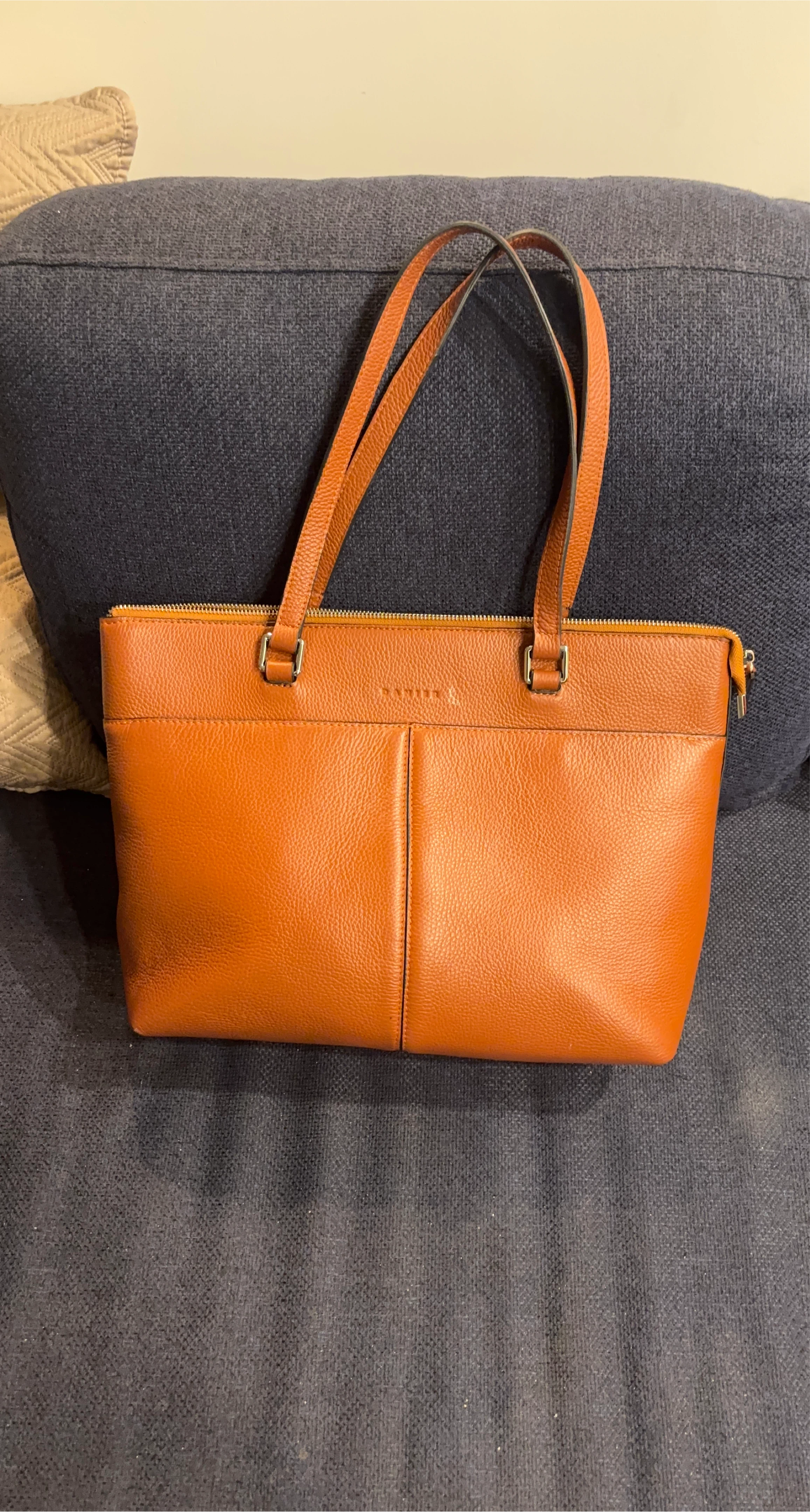 Danier Tan Leather Tote Bag thumbnail