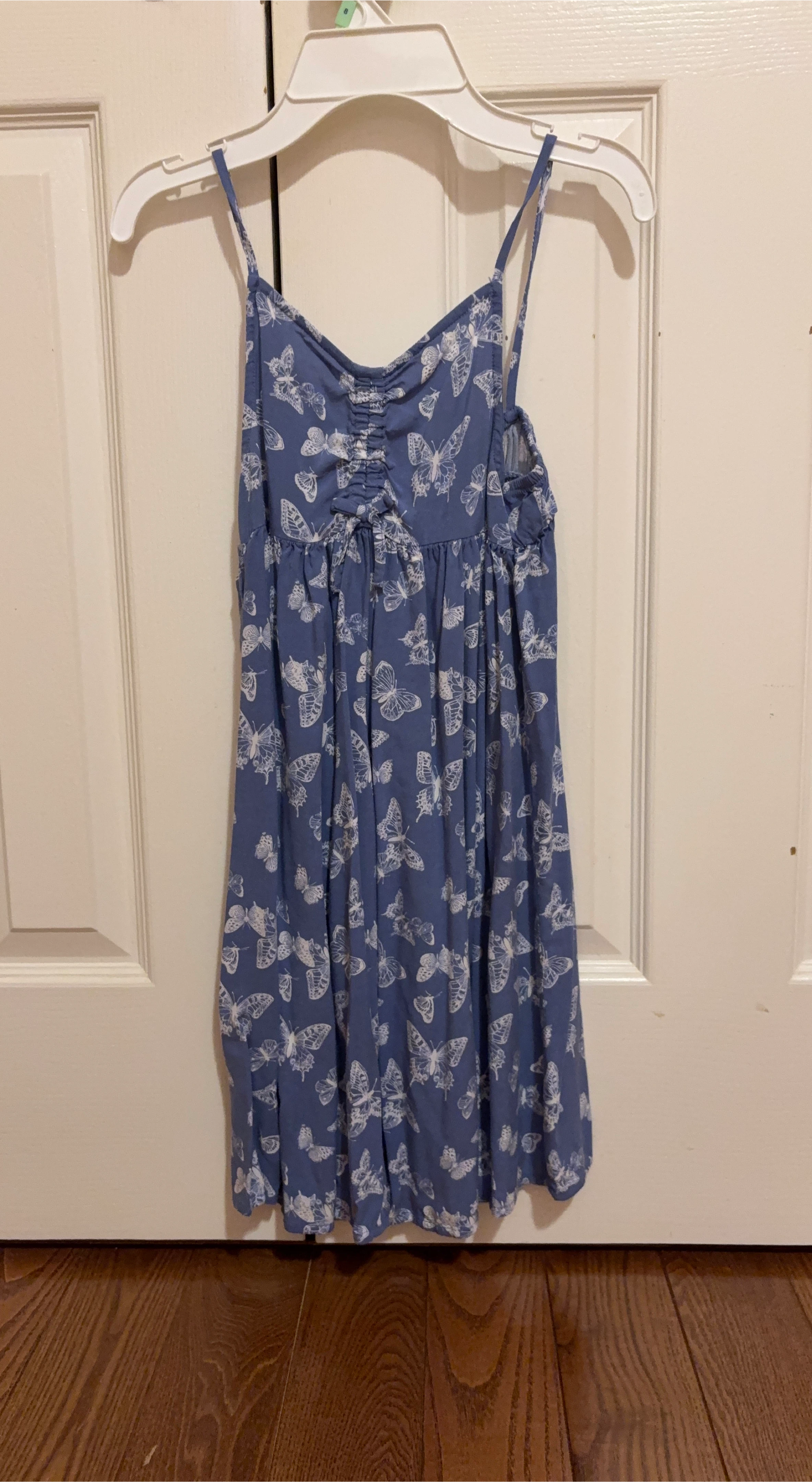 Blue Butterfly Print Dress