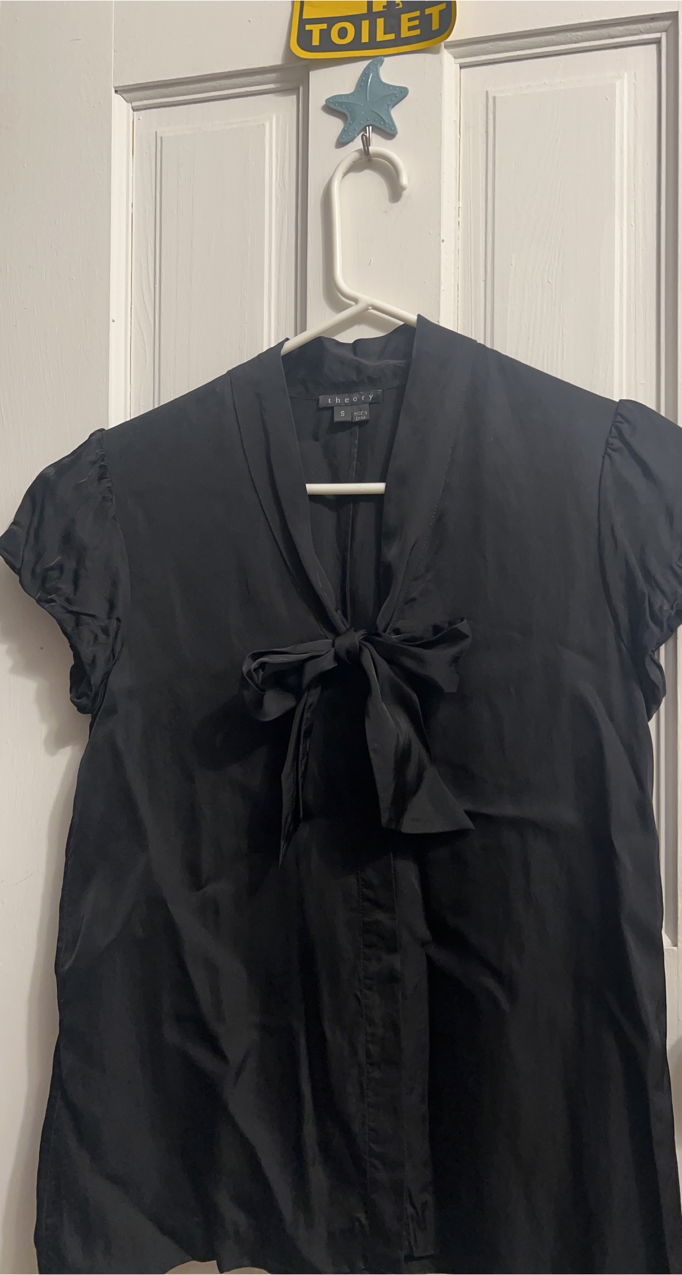 Theory Black Blouse Size S thumbnail