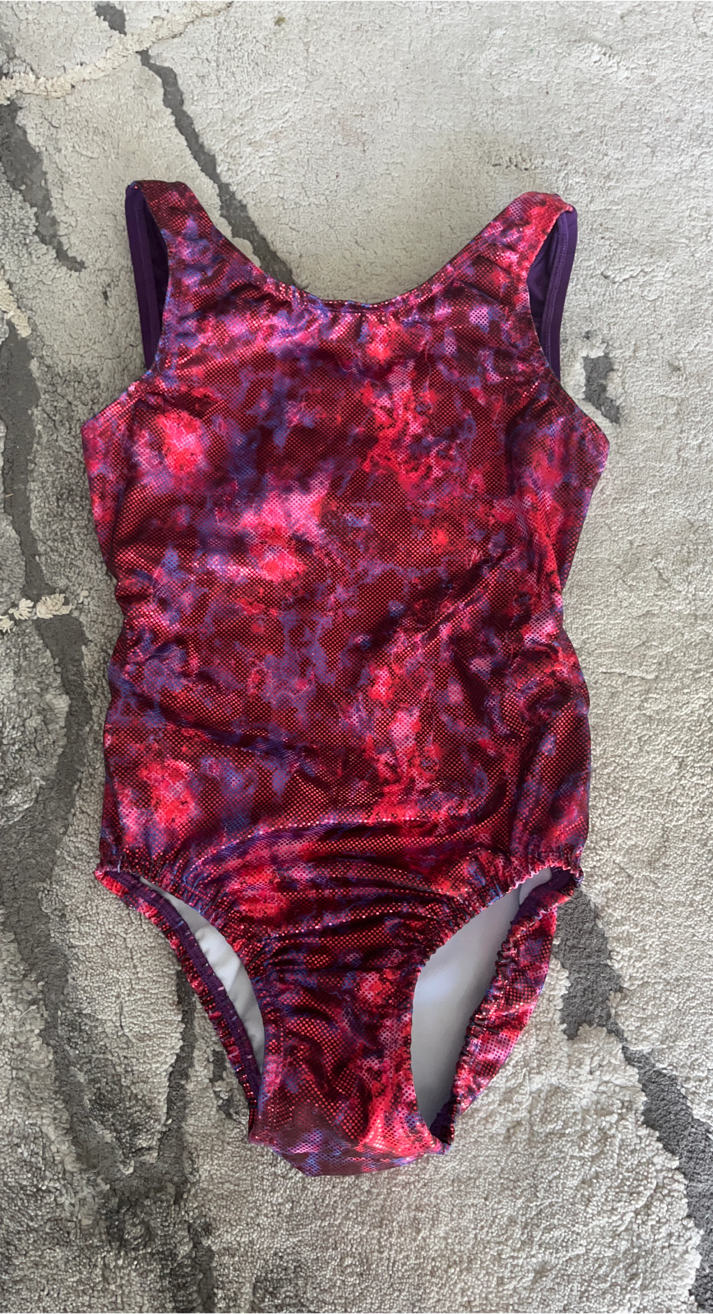 Gymnastics Leotard - Red/Purple thumbnail