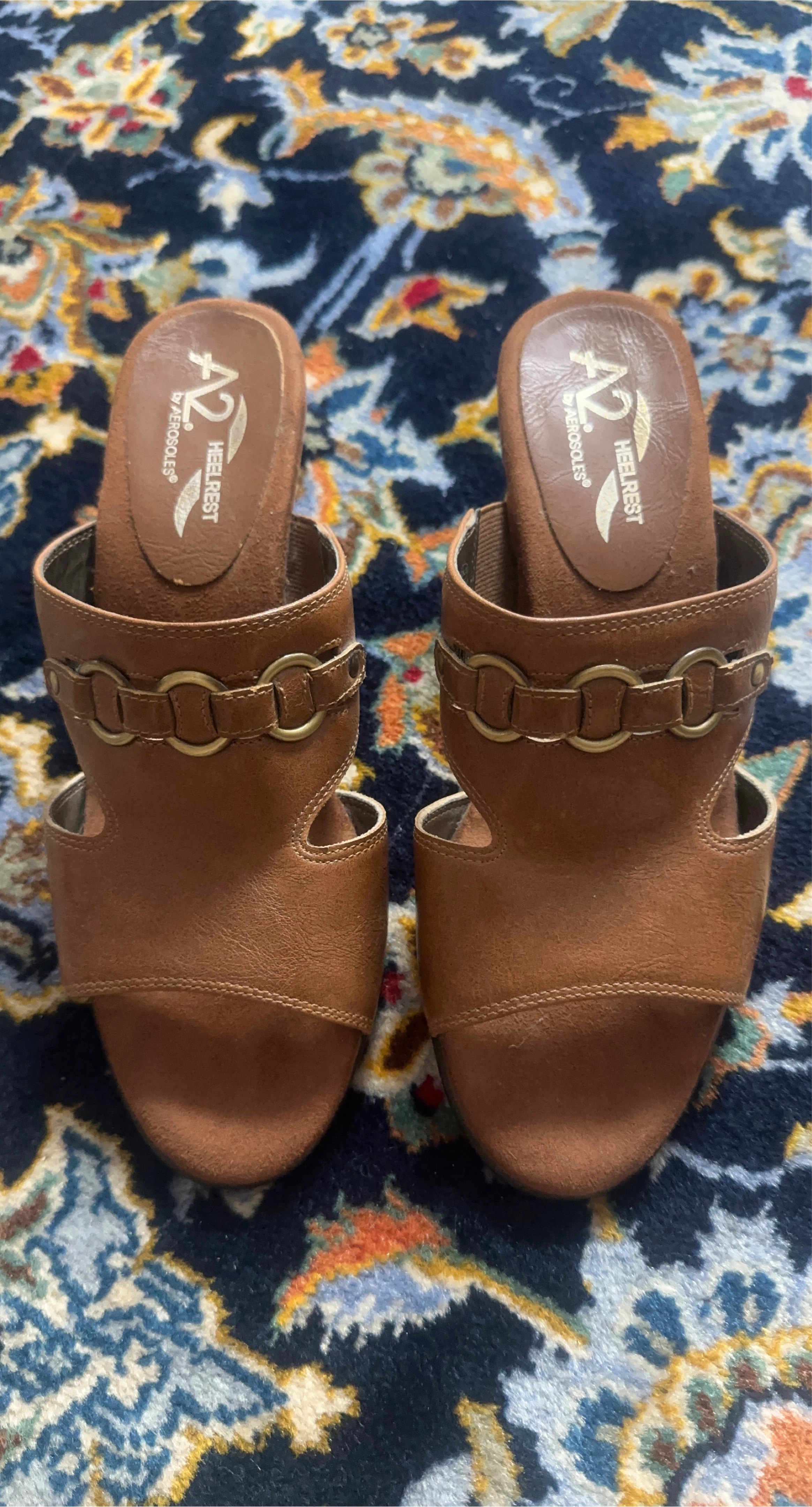 A2 by Aerosoles Heelrest Brown Mules thumbnail