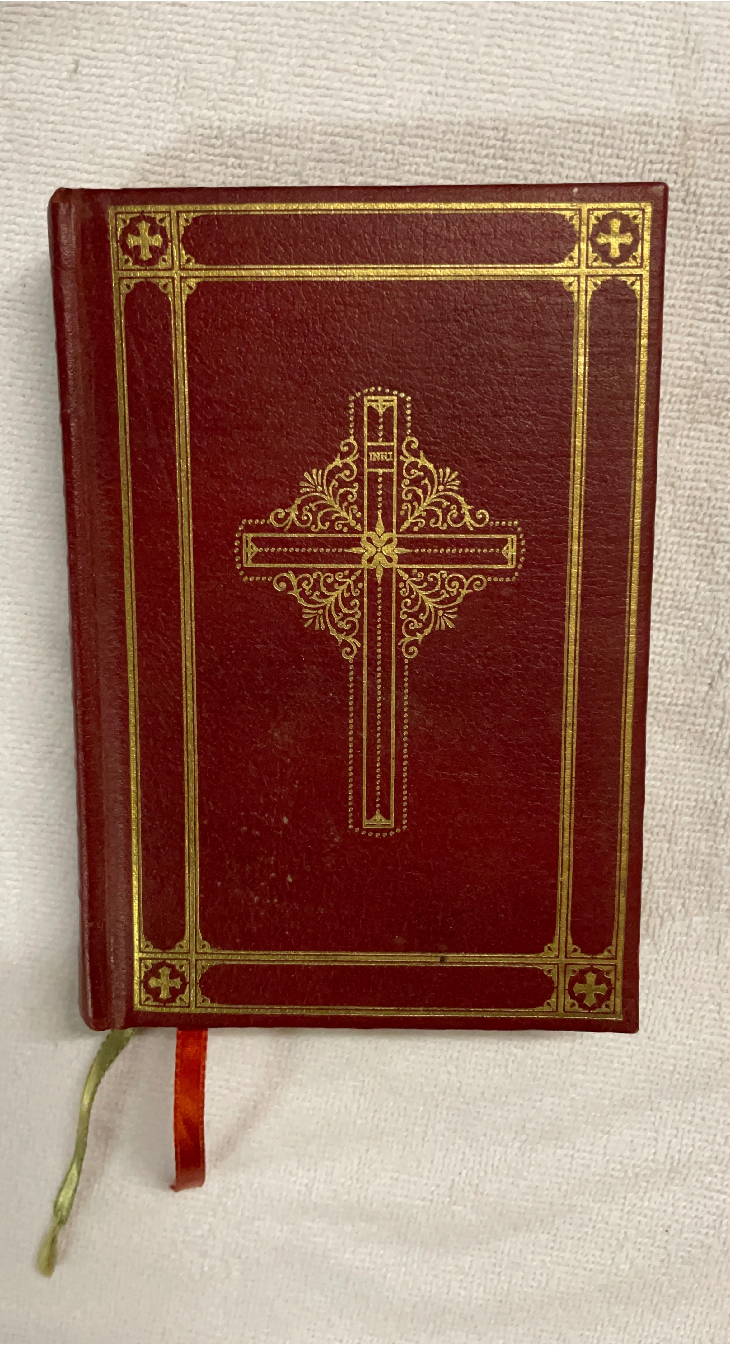 Antique Red Leather Bound Book with Gold Detailing thumbnail