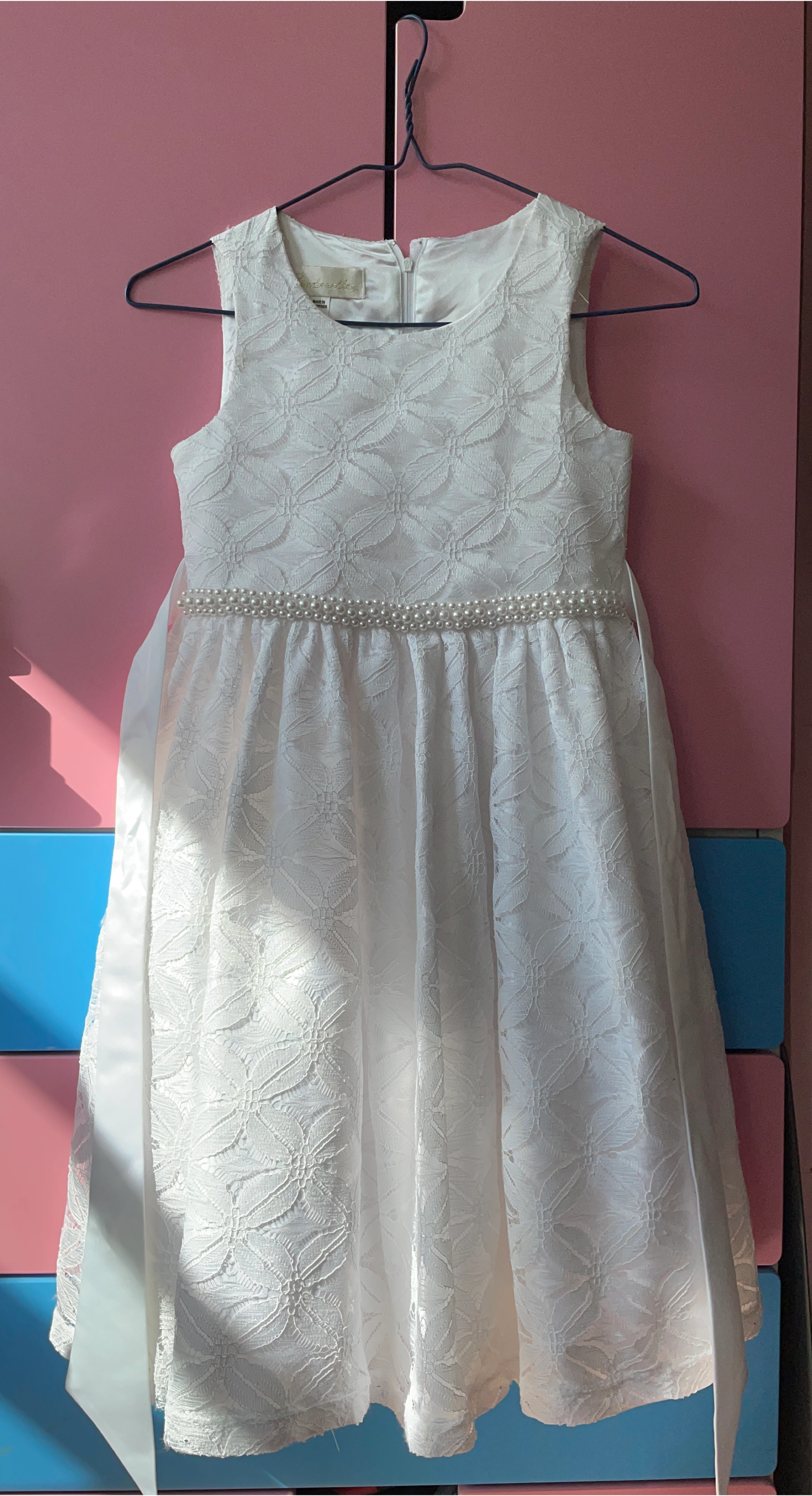 White Dress with Pearl Belt thumbnail
