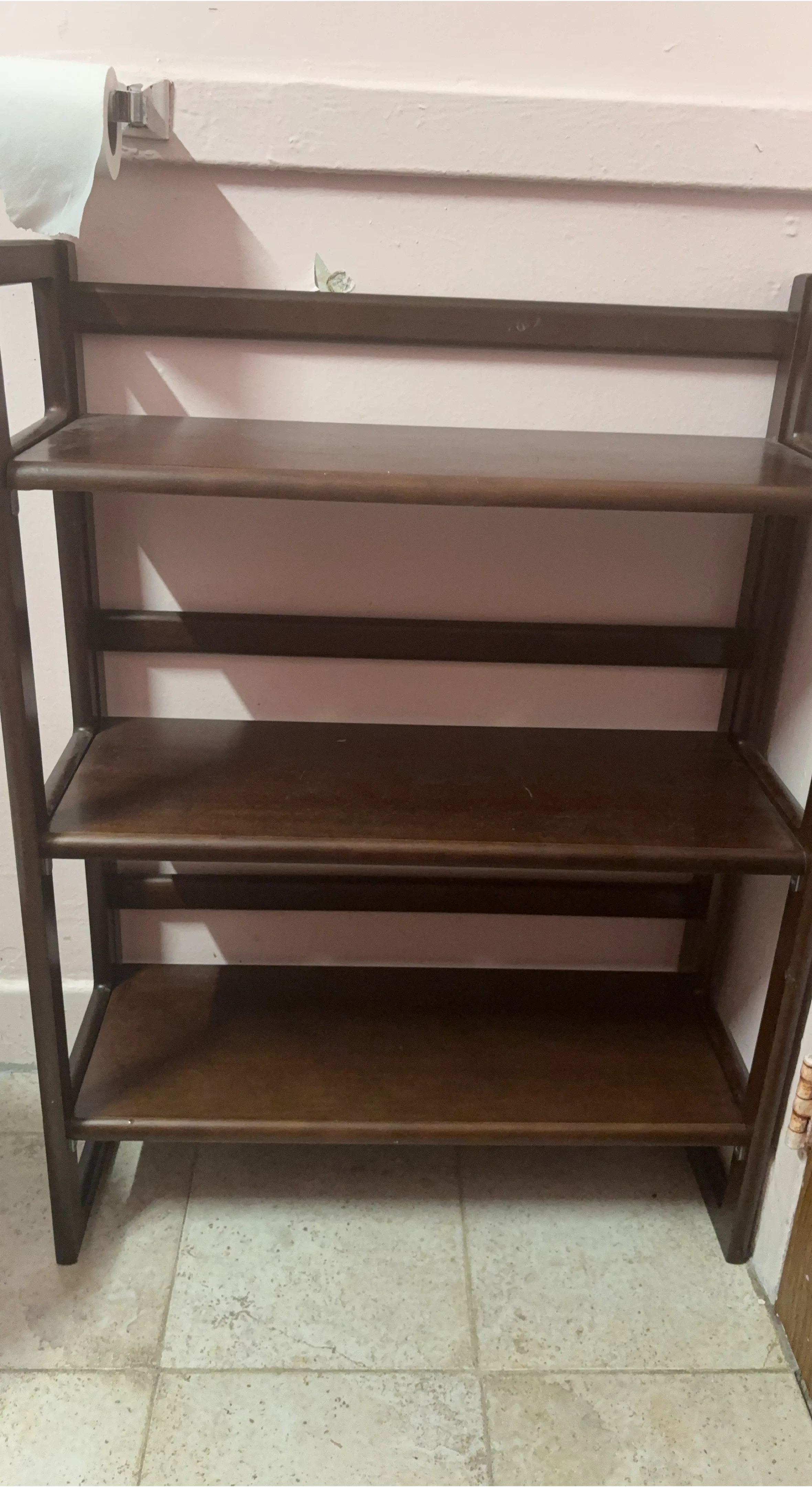 Brown Wooden Folding Shelf