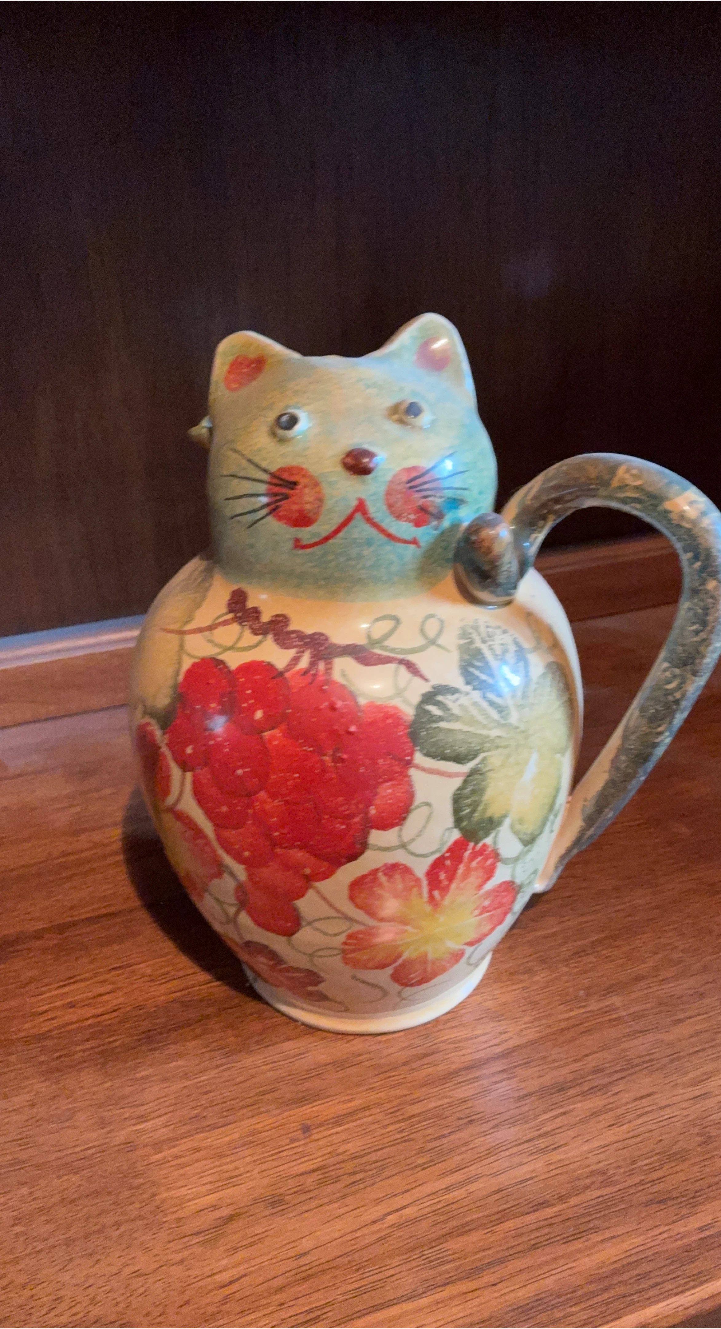 Cat Pitcher with Floral Design thumbnail