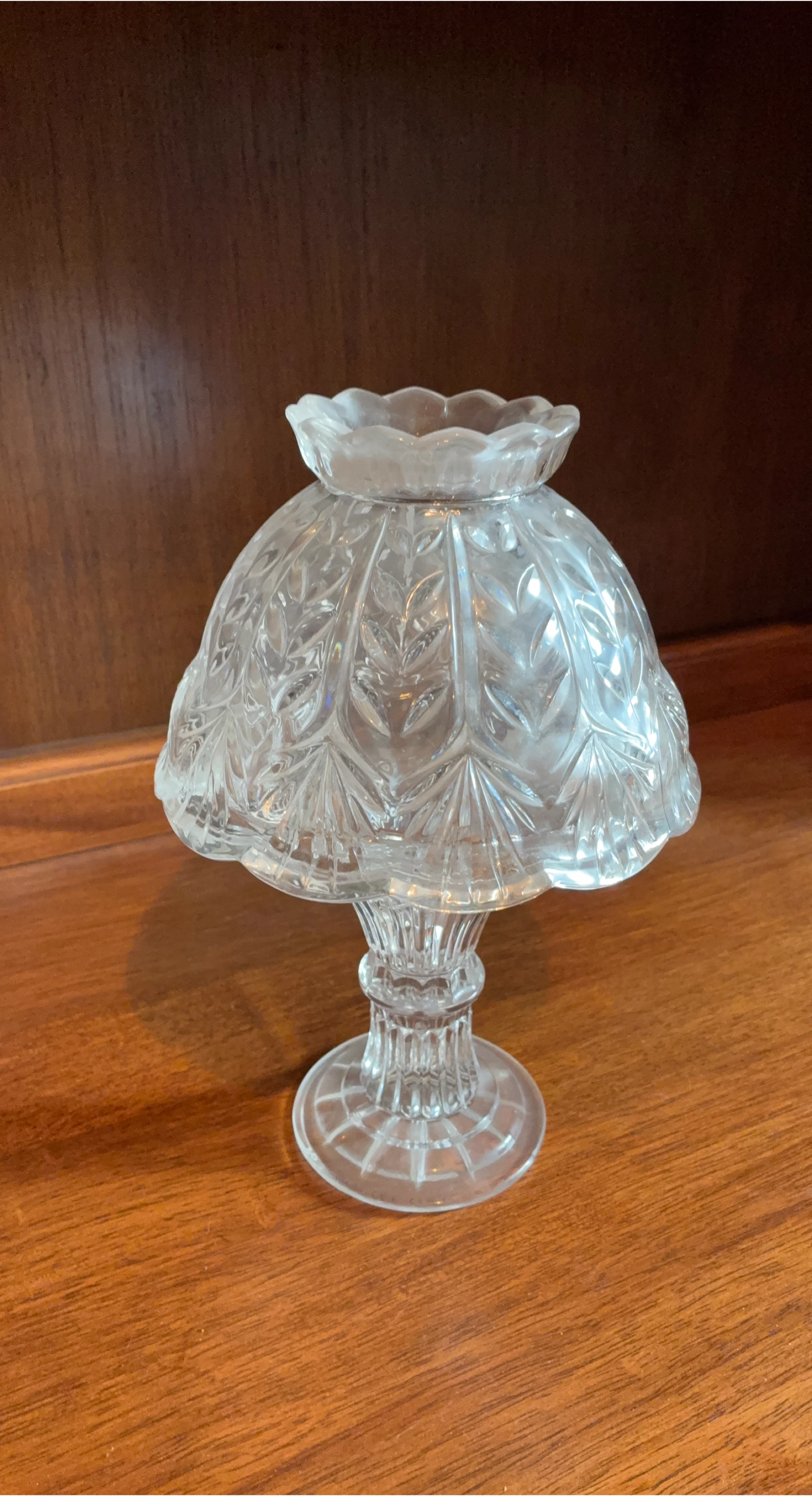 Vintage Clear Glass Candle Holder