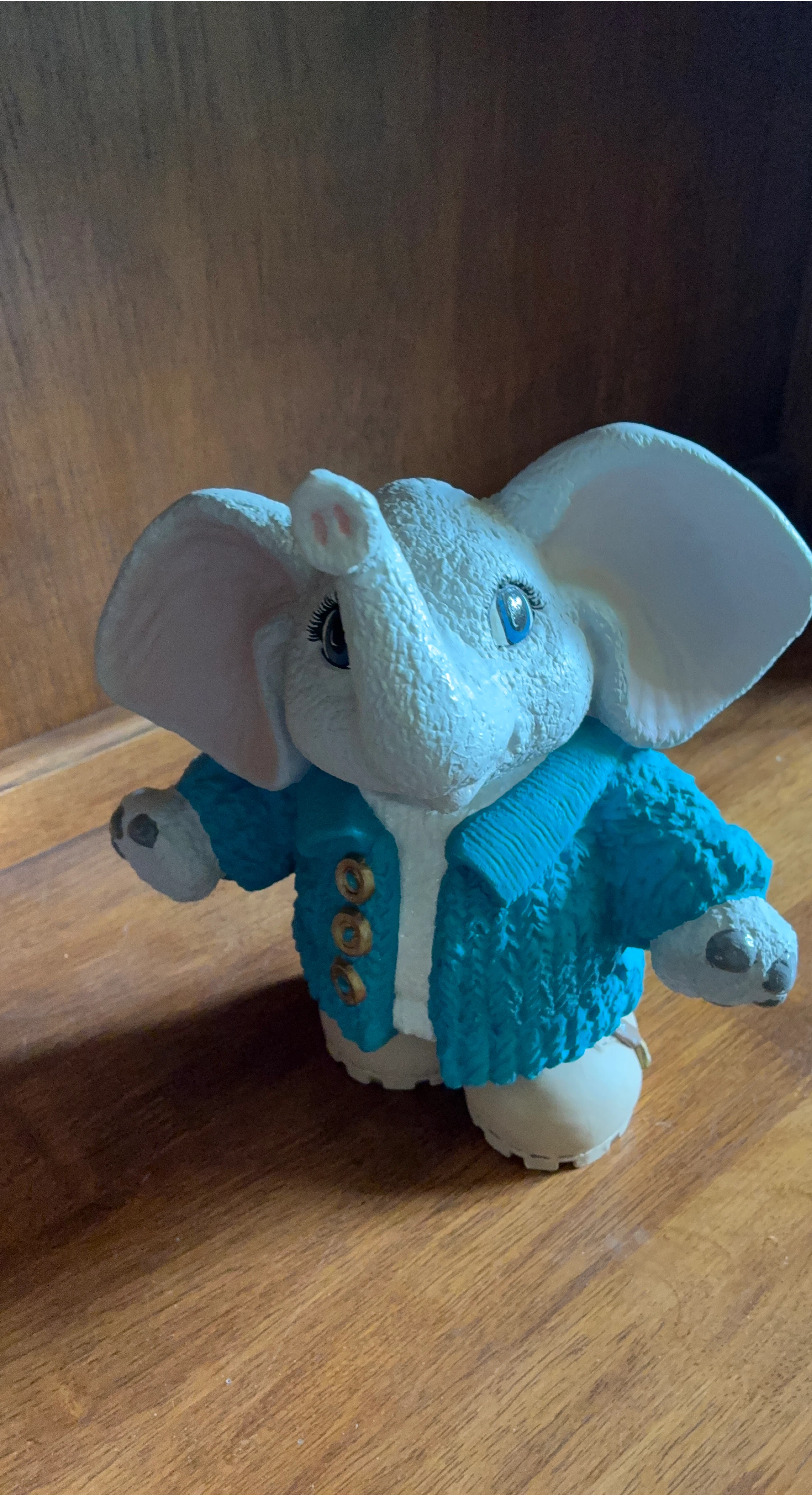 Elephant Figurine in Blue Jacket thumbnail