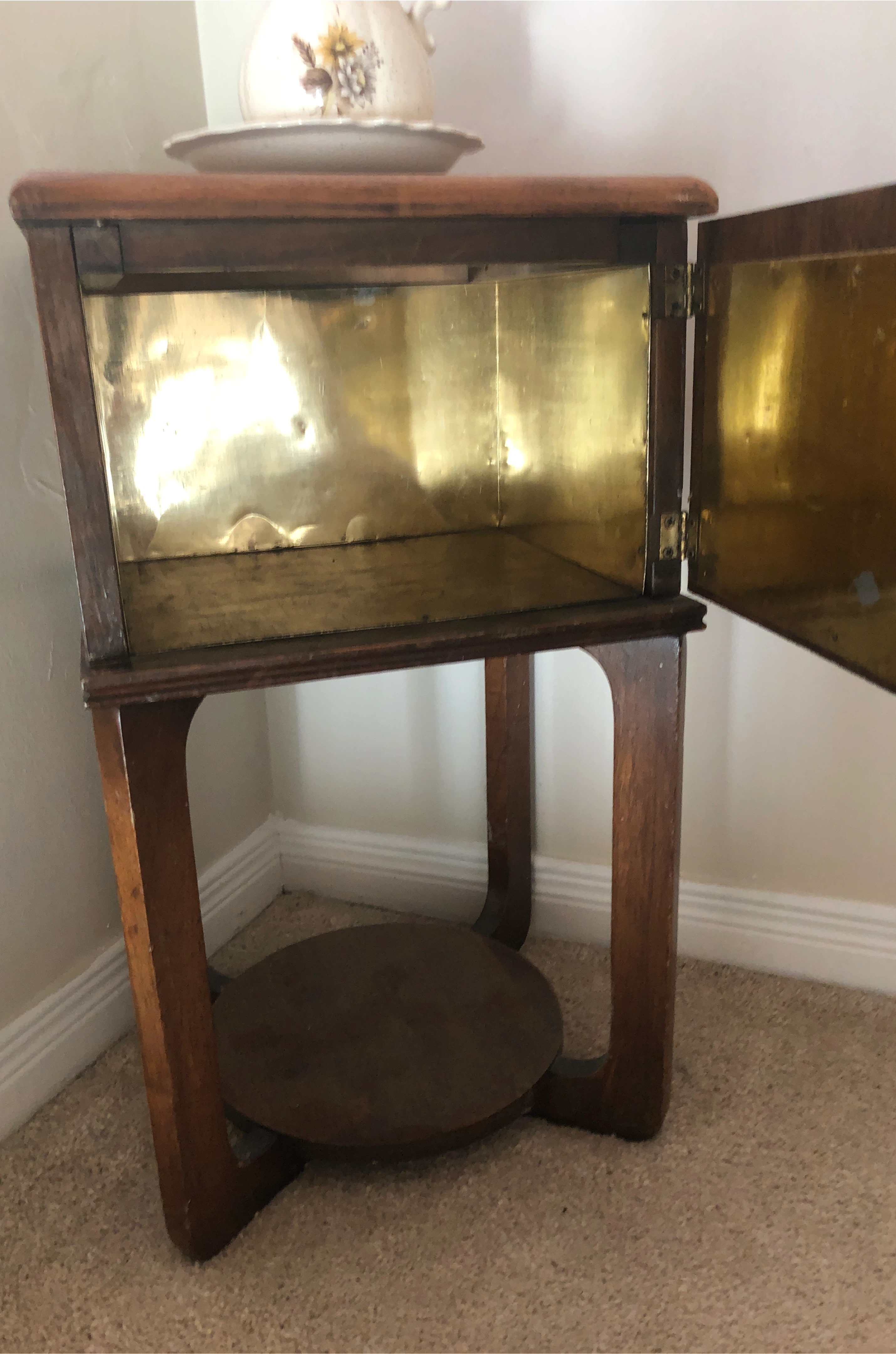 Vintage Wooden Side Table with Storage thumbnail
