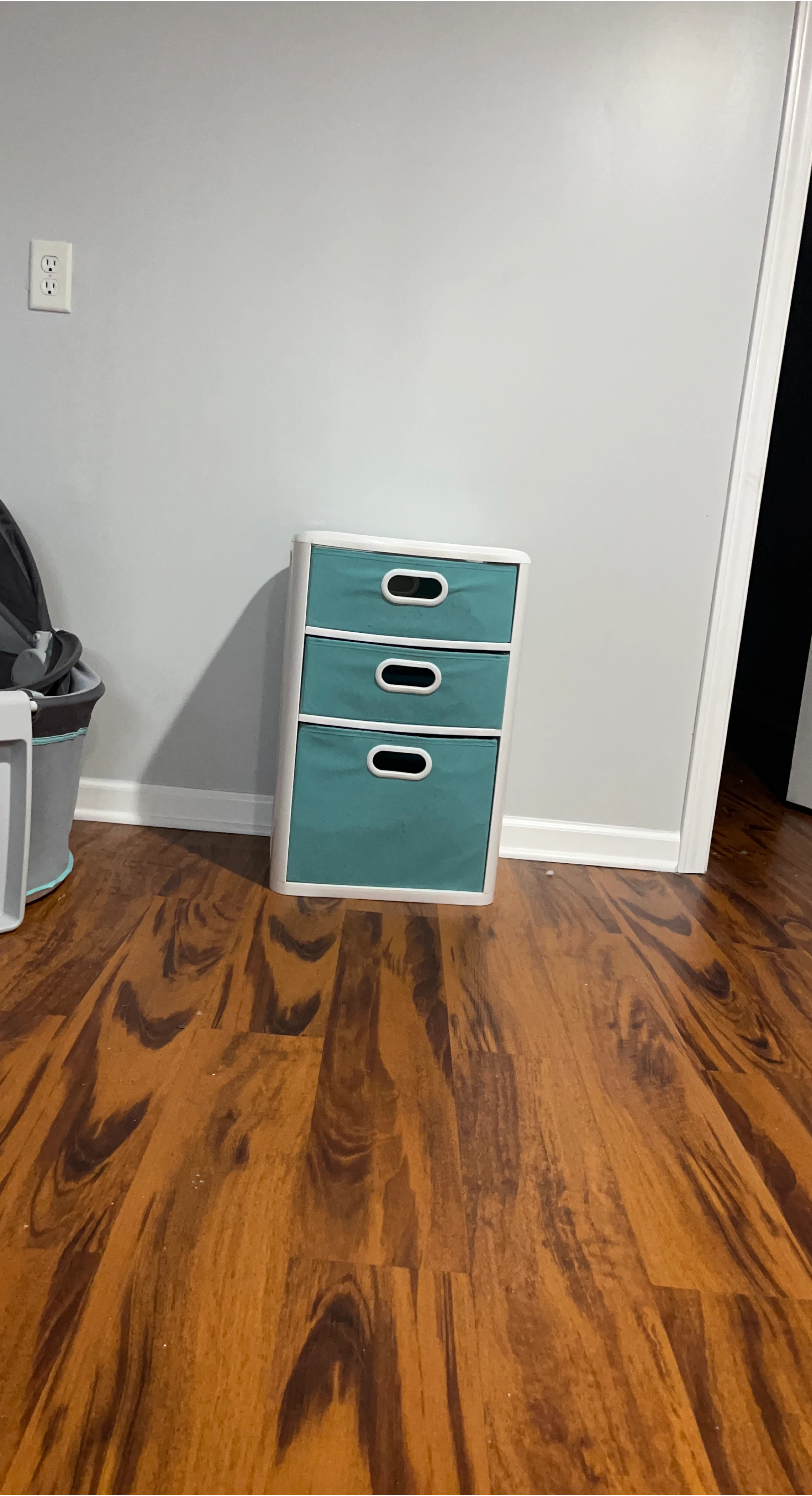 3-Drawer Storage Tower, Teal Pattern