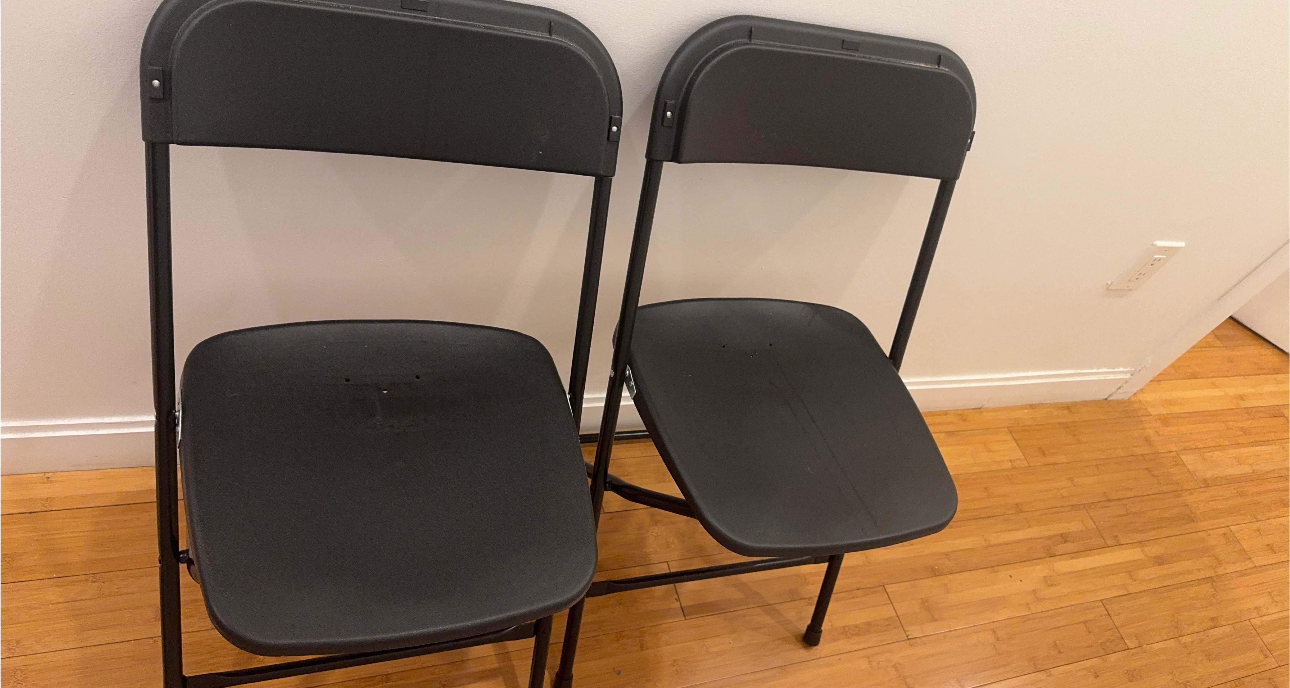 Black Folding Chairs - Set of 2