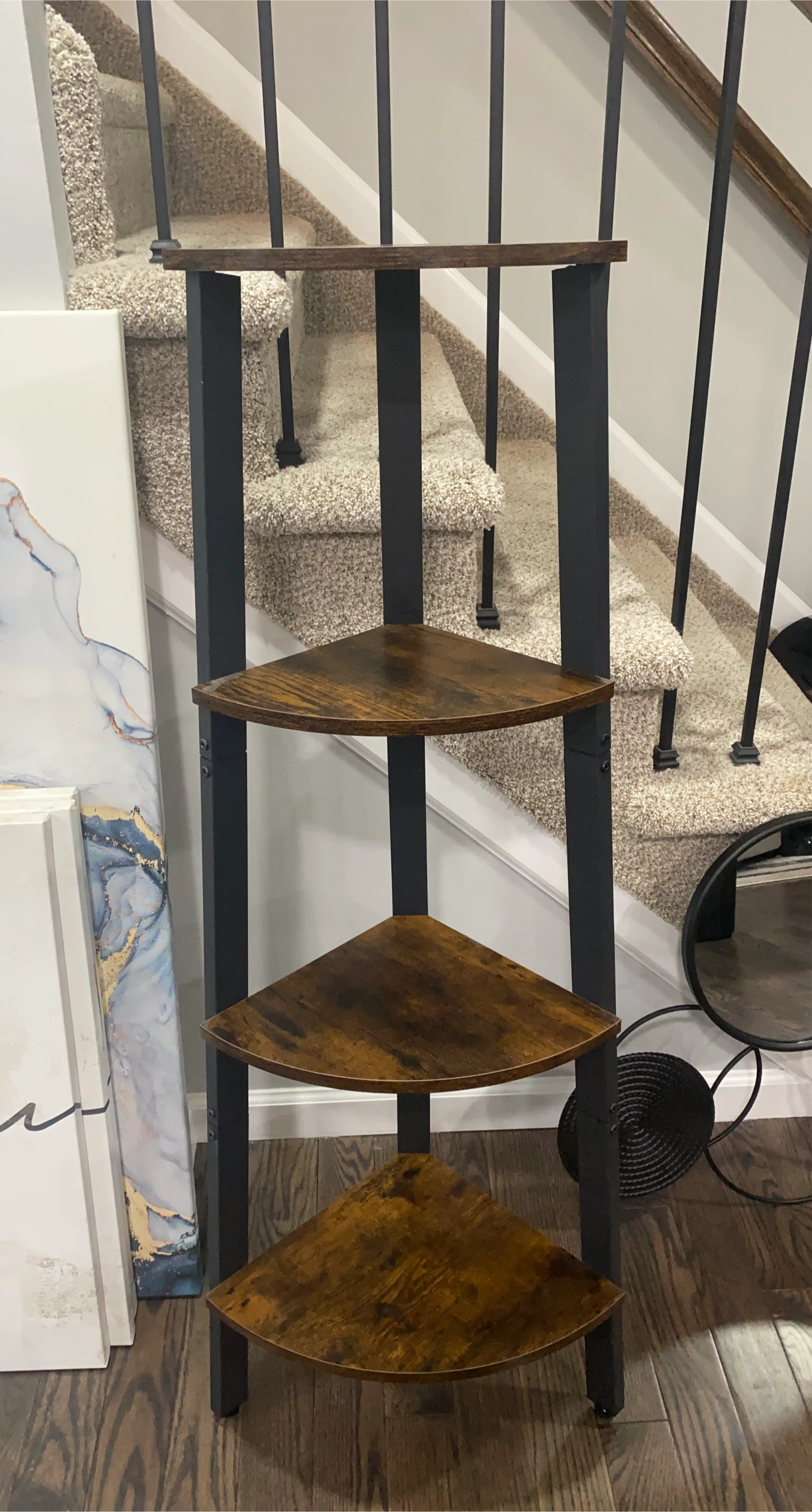 Corner Shelf Plant Stand Rustic Brown thumbnail