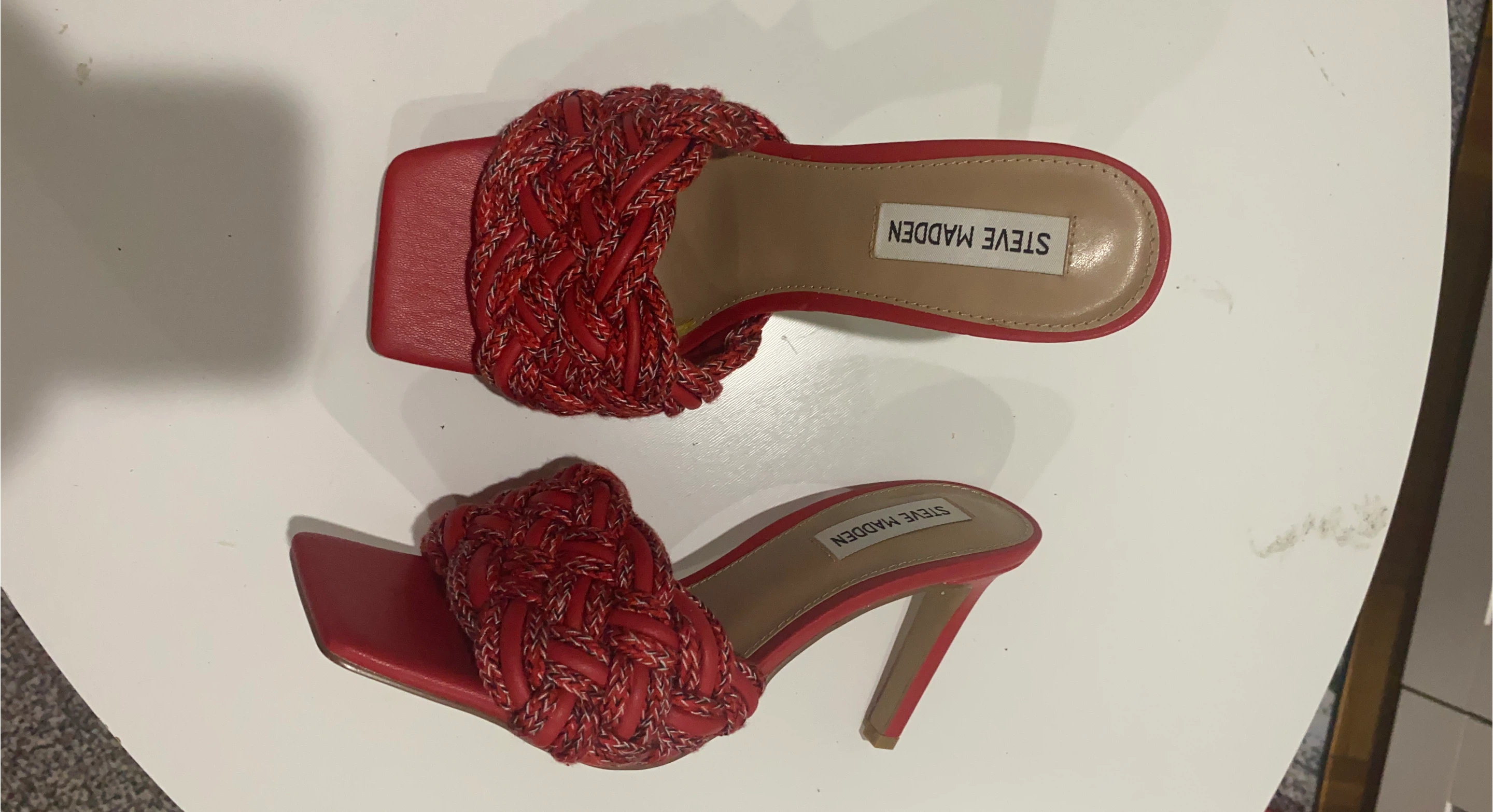 Steve Madden Red Braided Heels thumbnail