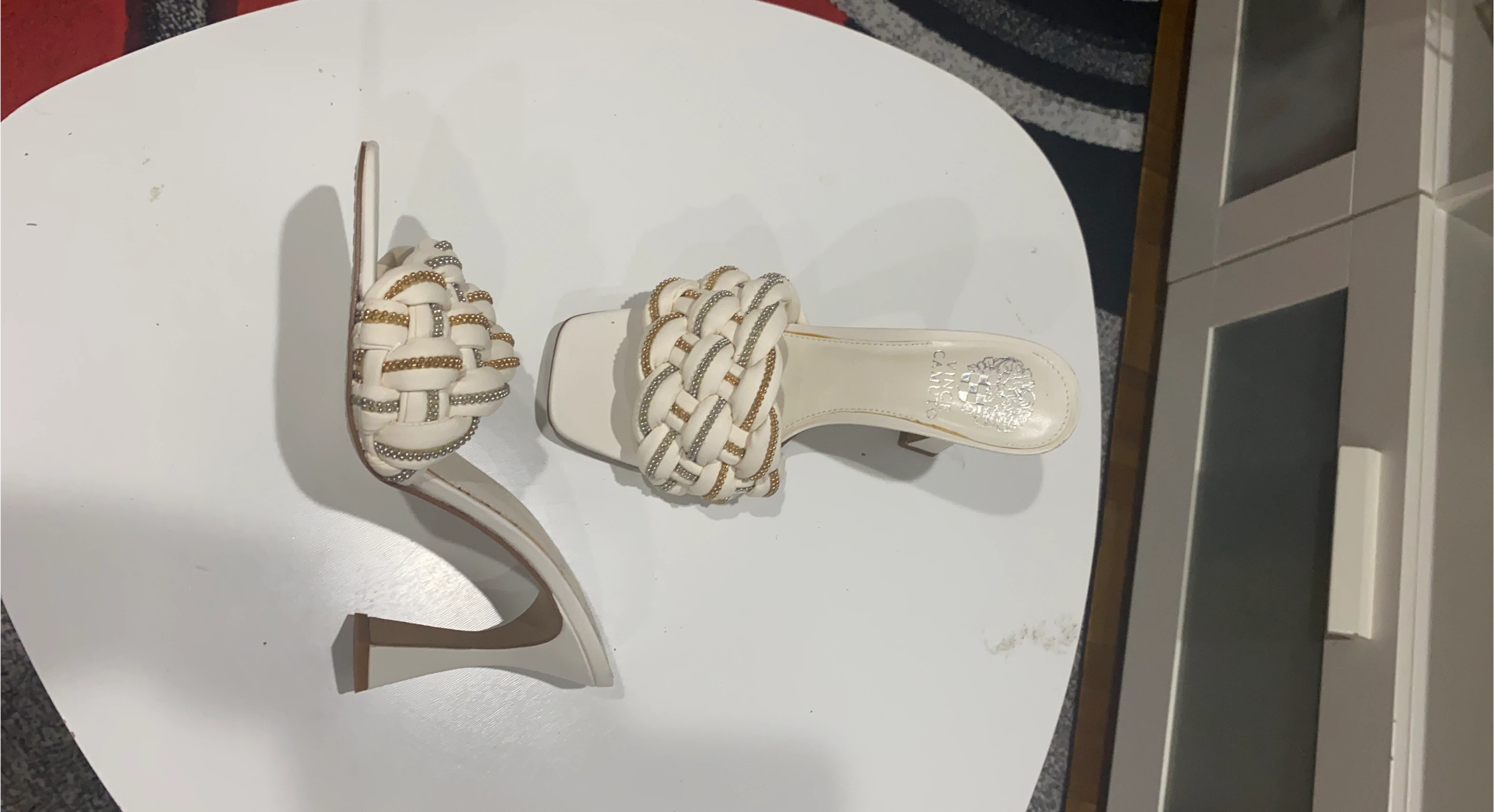 Vince Camuto White Woven Heels thumbnail