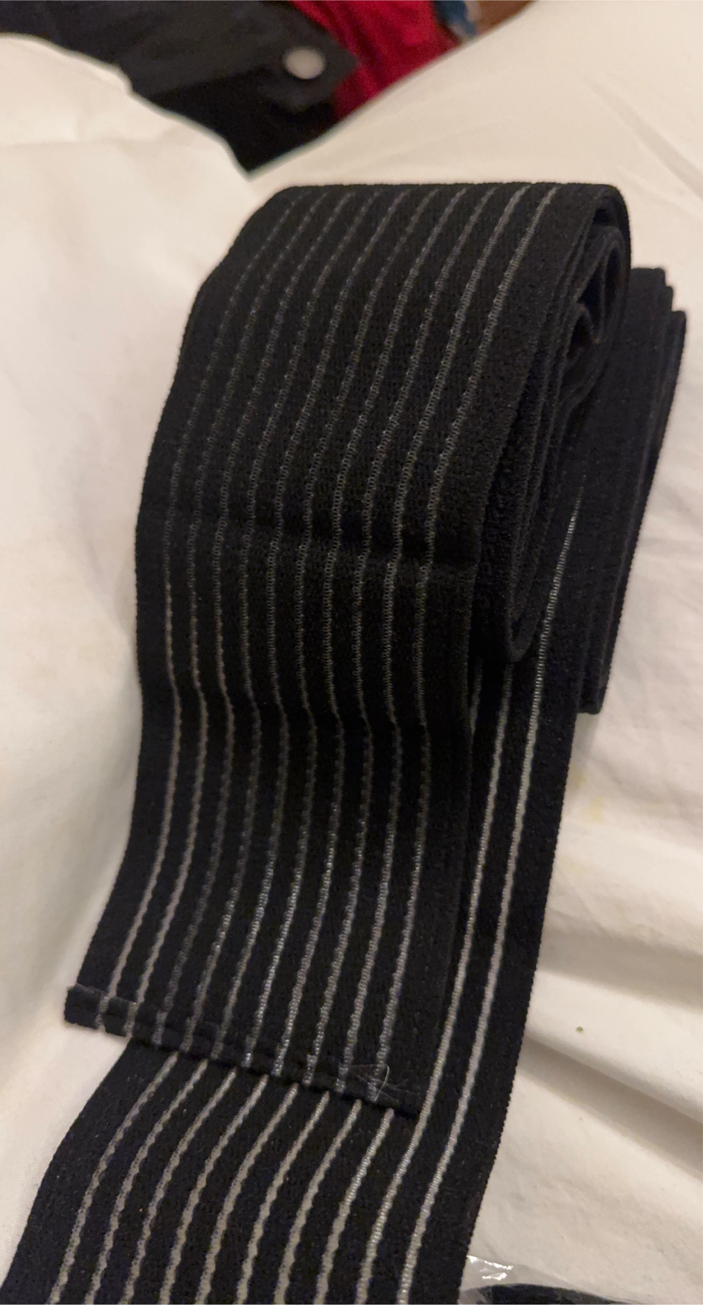 Black Elastic Bandage Wrap with Stripes