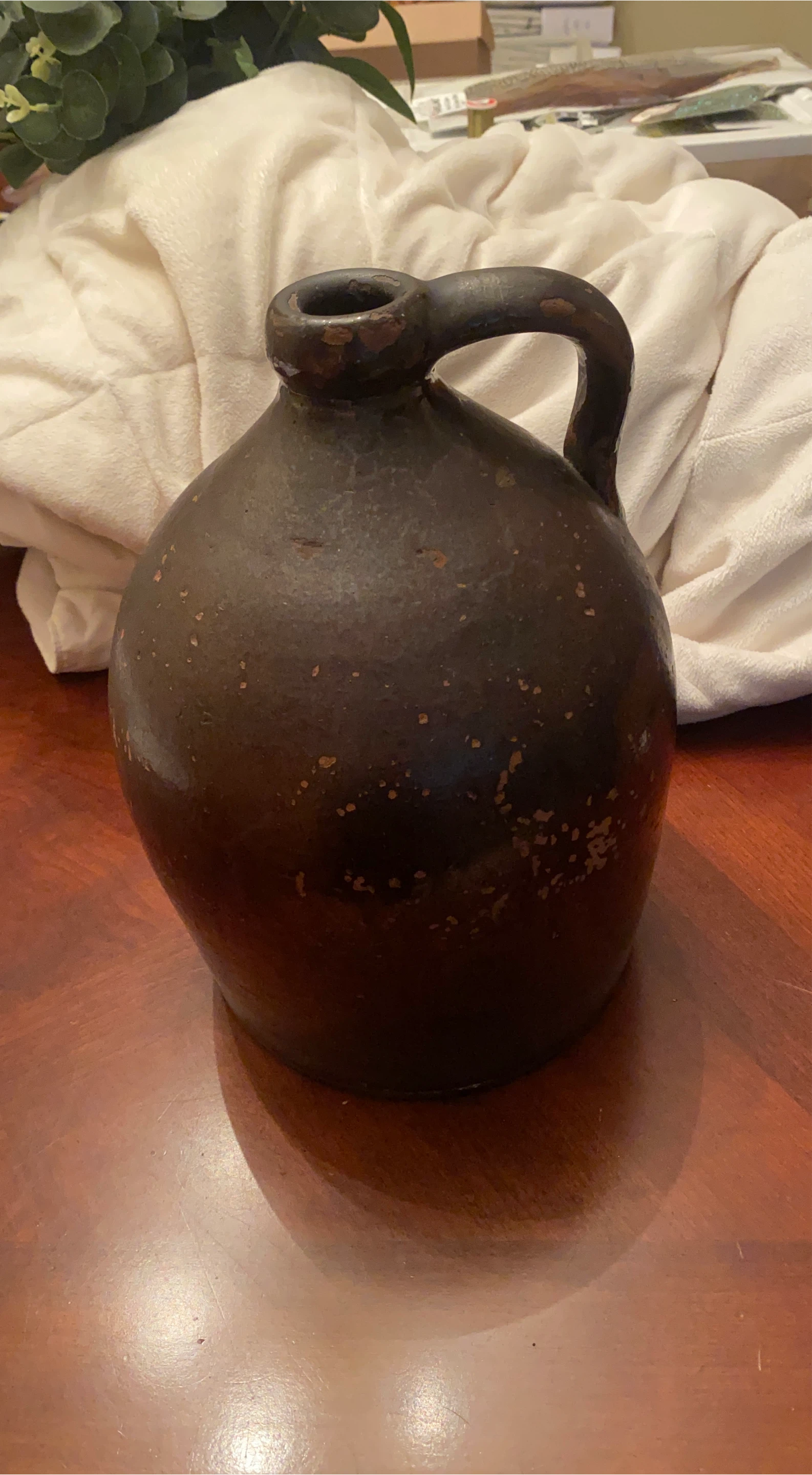 Vintage Brown Glazed Stoneware Jug