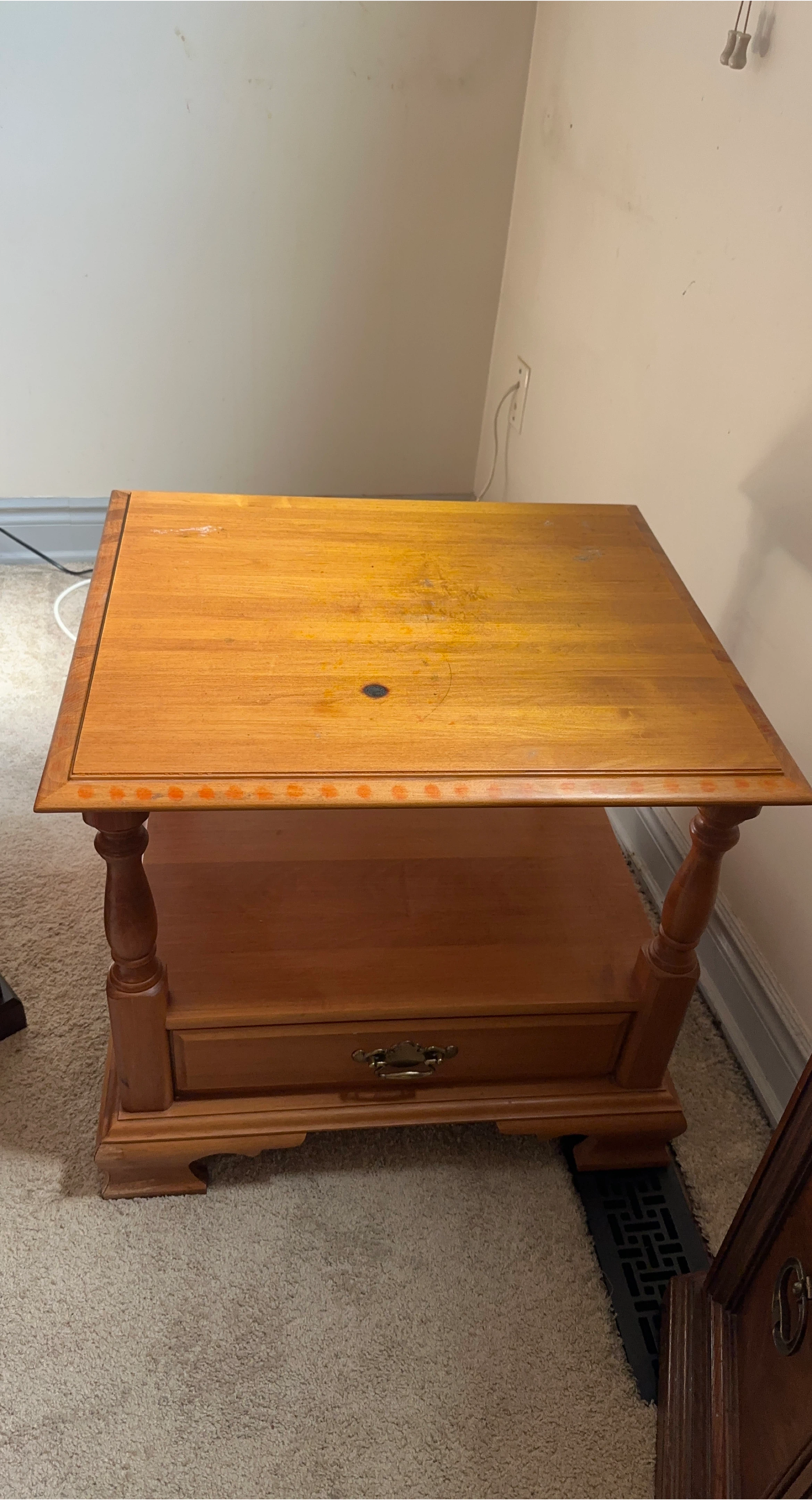 Wooden Side Table with Drawer thumbnail