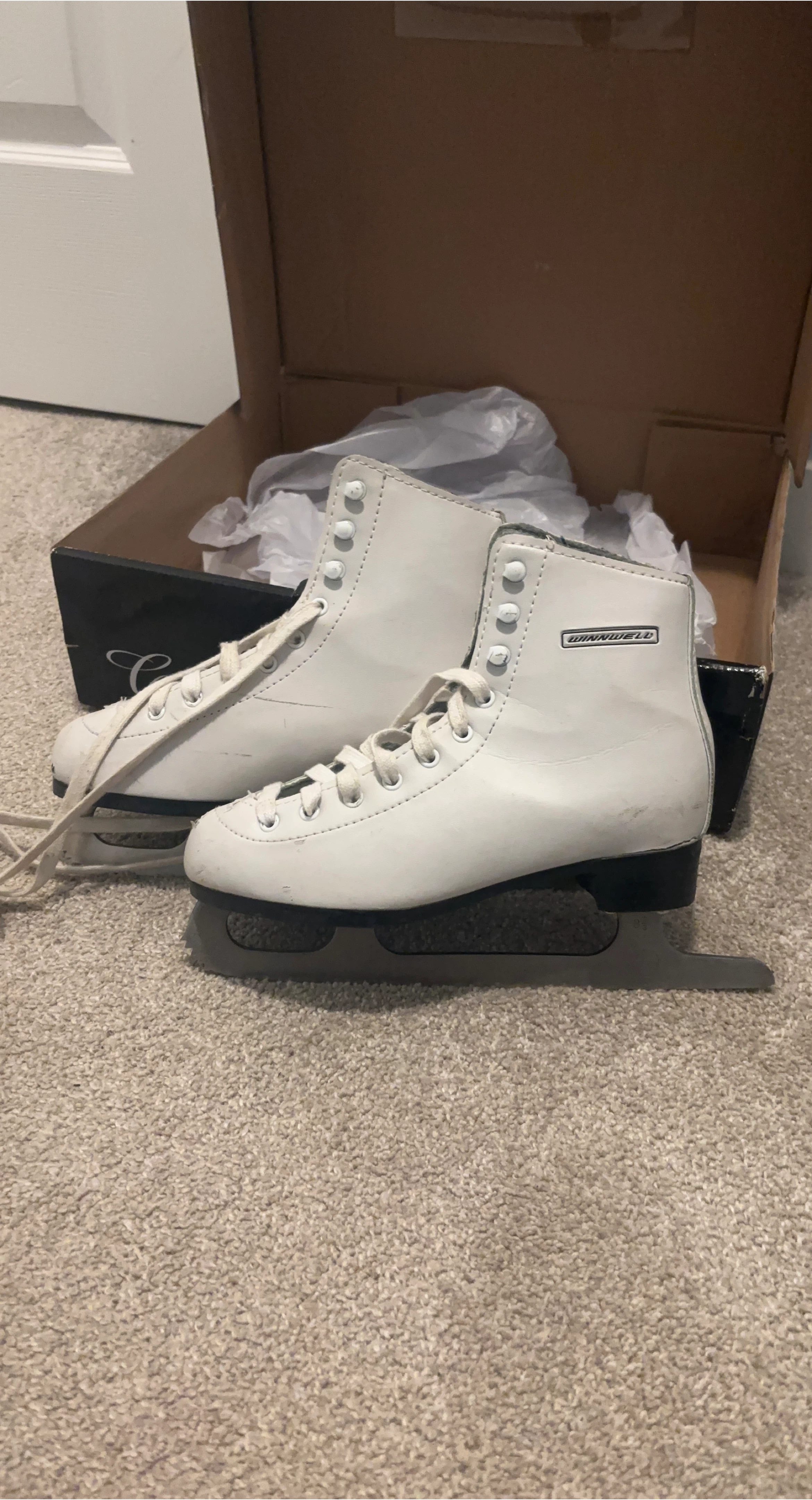 Winnwell White Ice Skates thumbnail