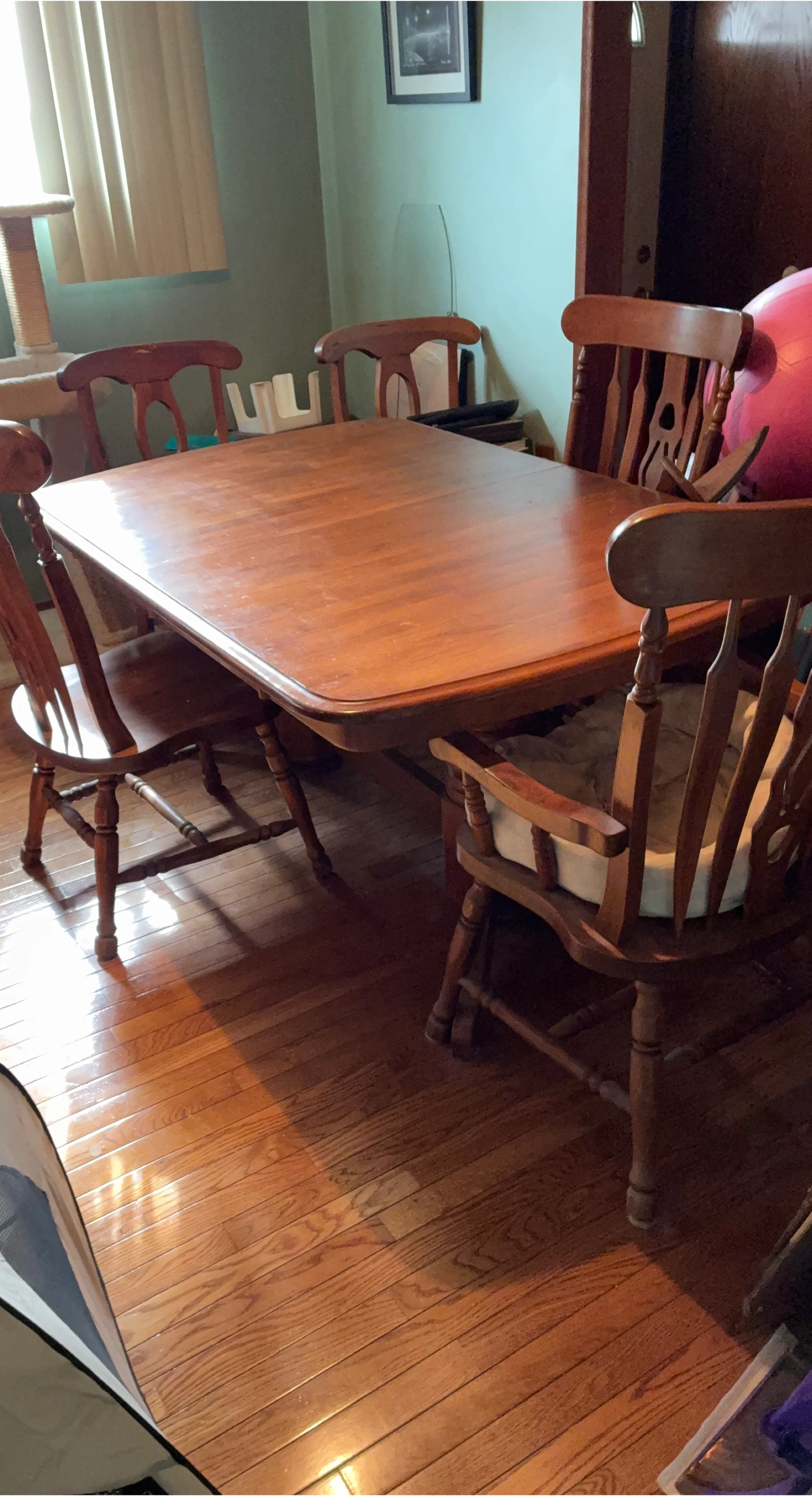 Wooden Dining Table with 6 Chairs