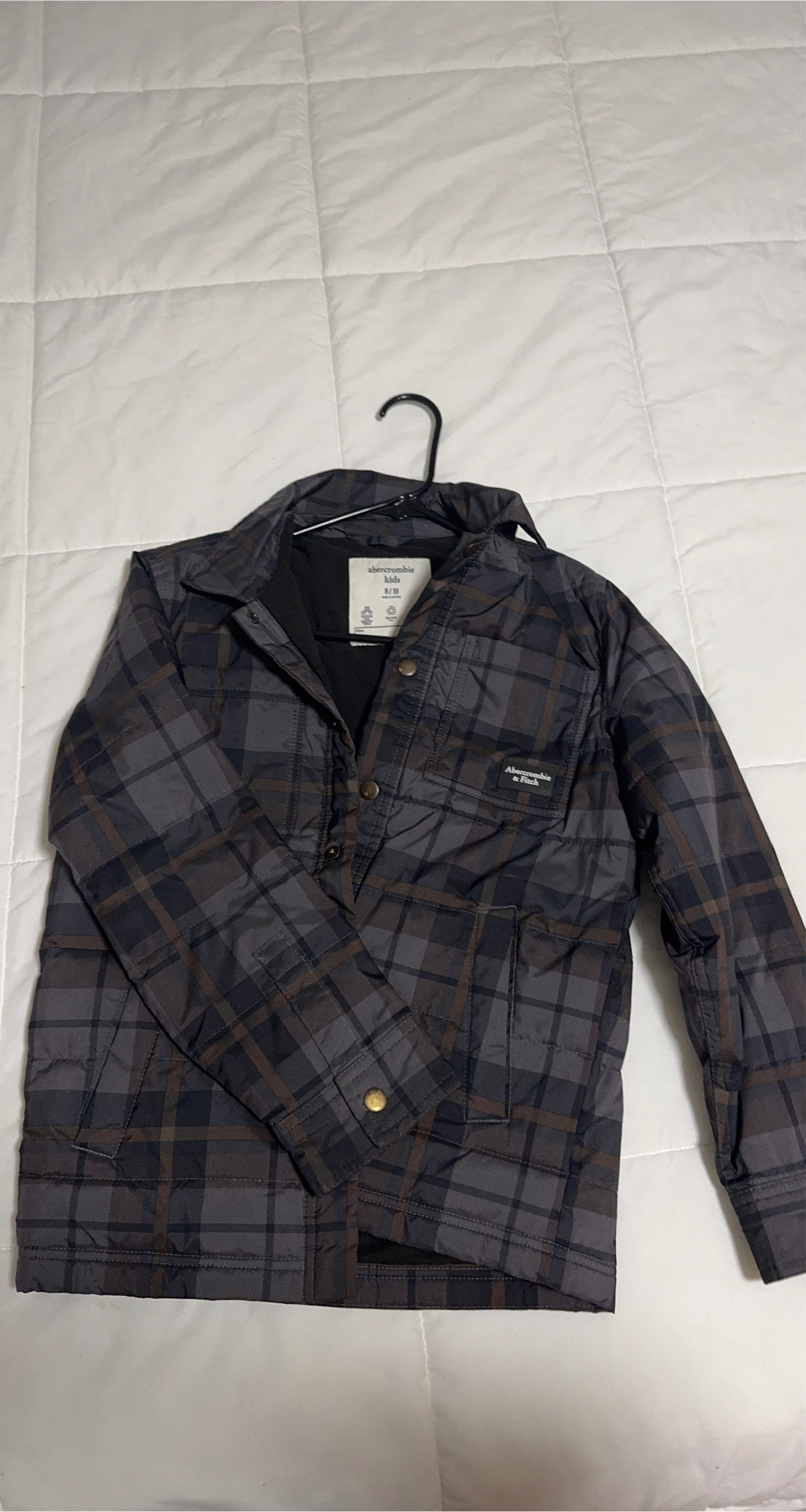 Abercrombie Kids Plaid Shirt Jacket Size 9/10 thumbnail