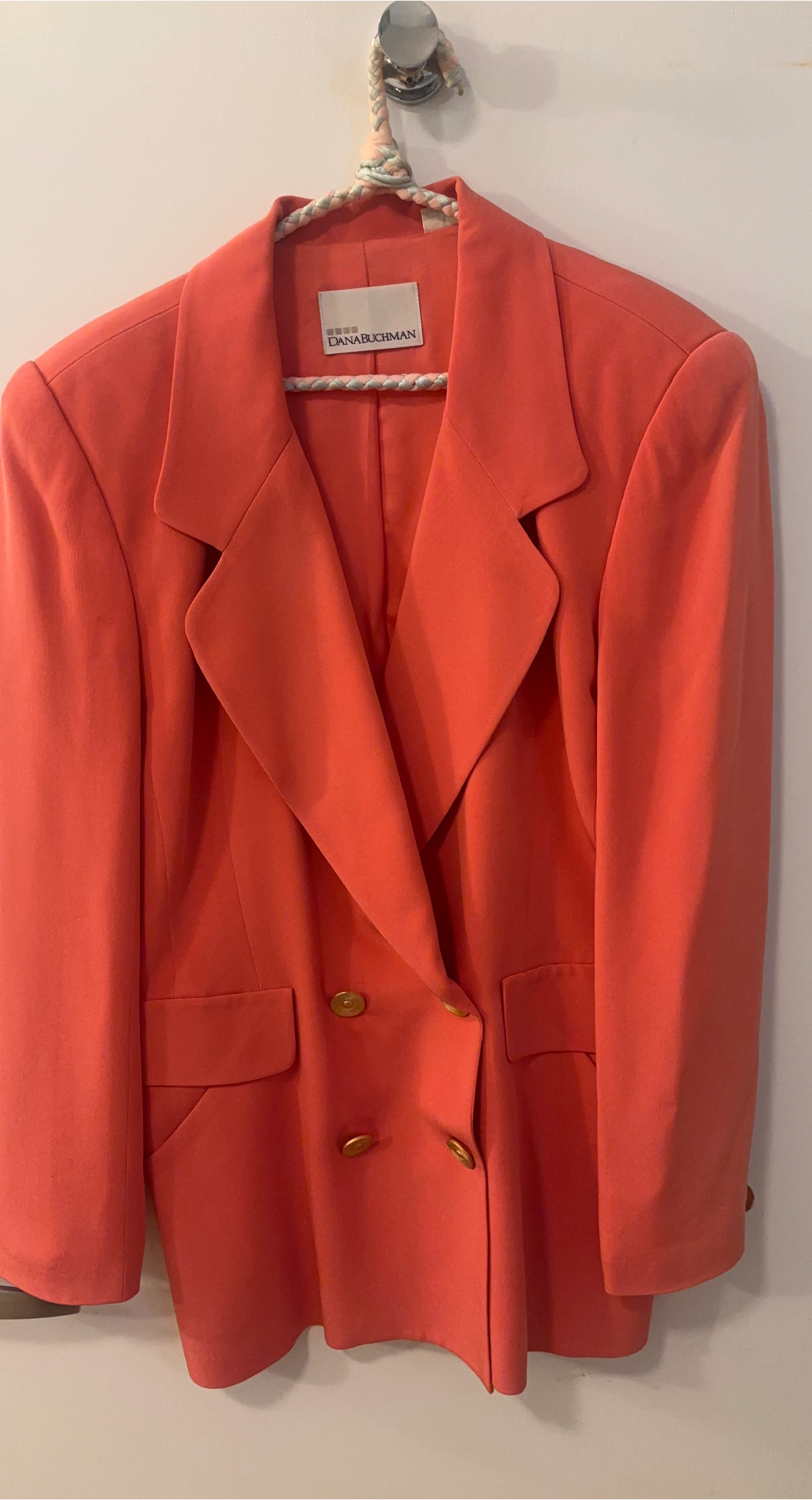 Dana Buchman Coral Blazer 100% Silk thumbnail