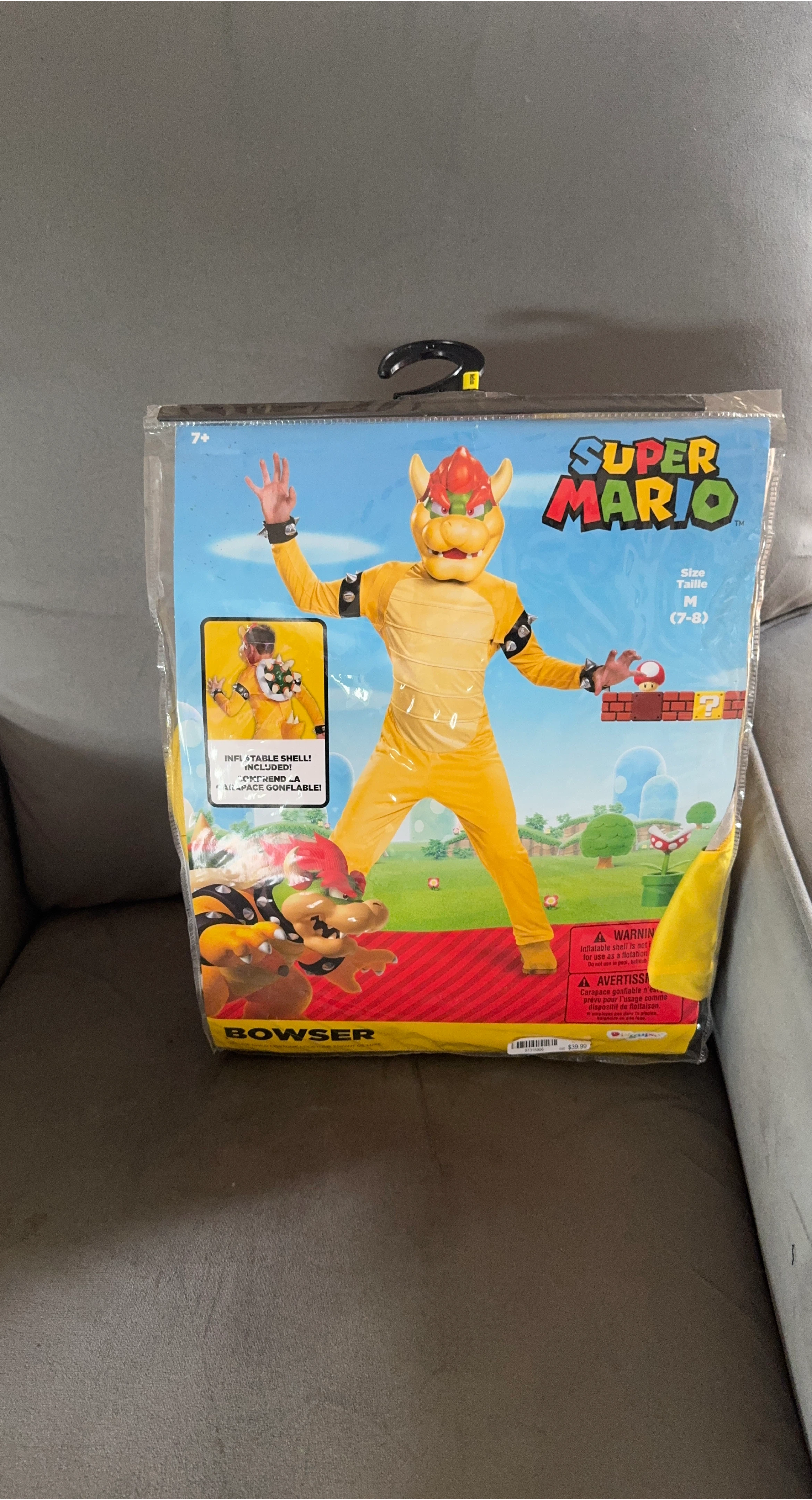 Super Mario Bowser Costume - Size M (7-8) thumbnail