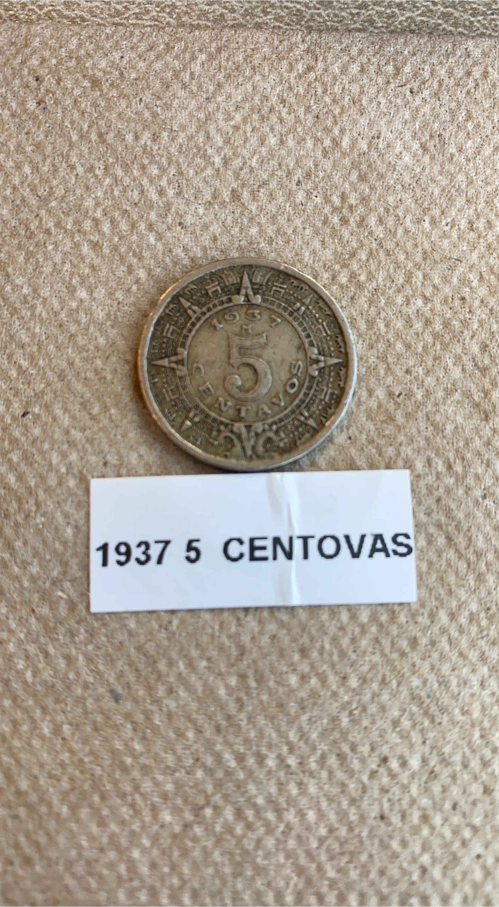 1937 Mexico 5 Centavos Coin thumbnail