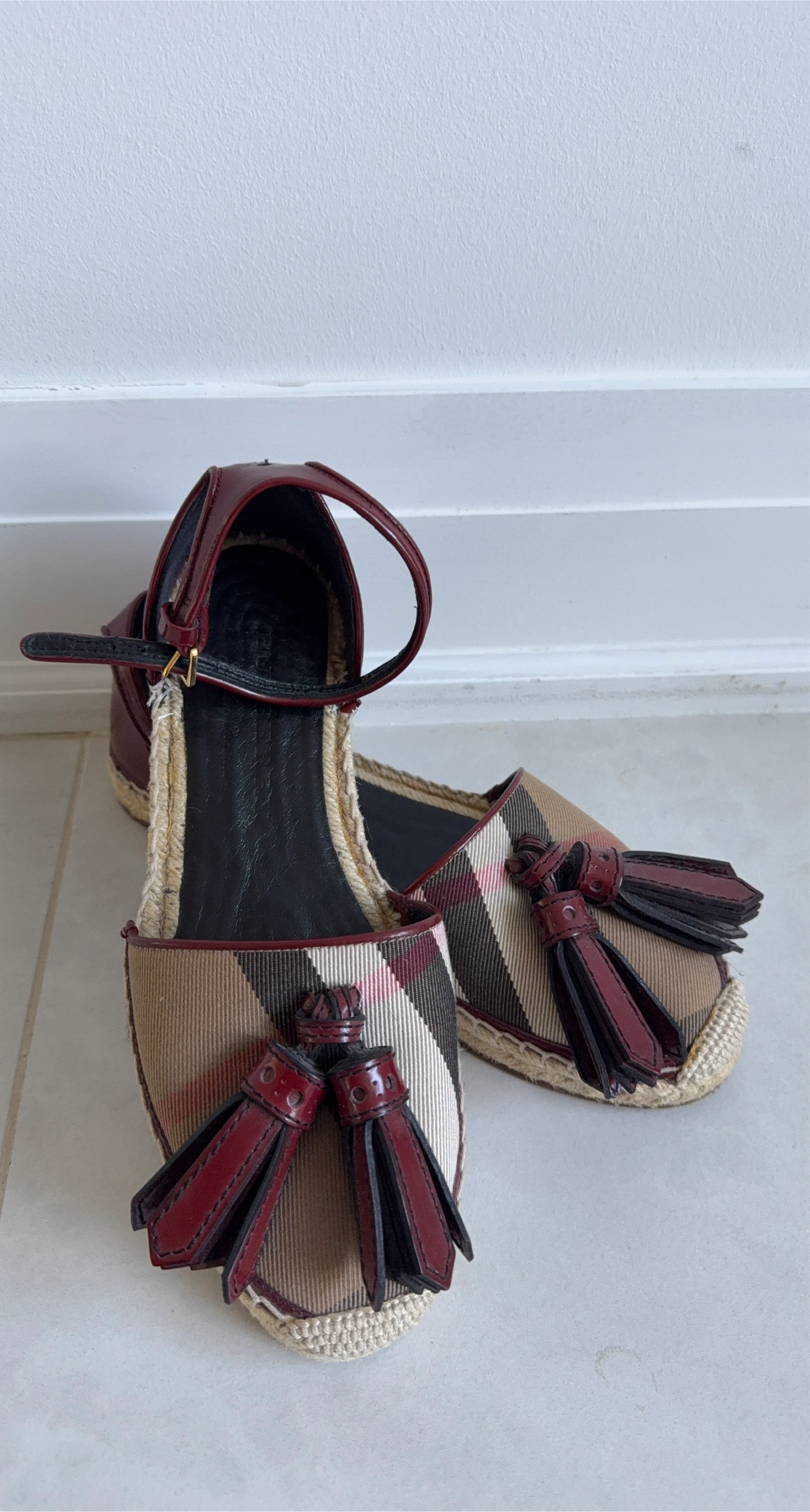 Burberry Espadrille Wedge Sandals thumbnail