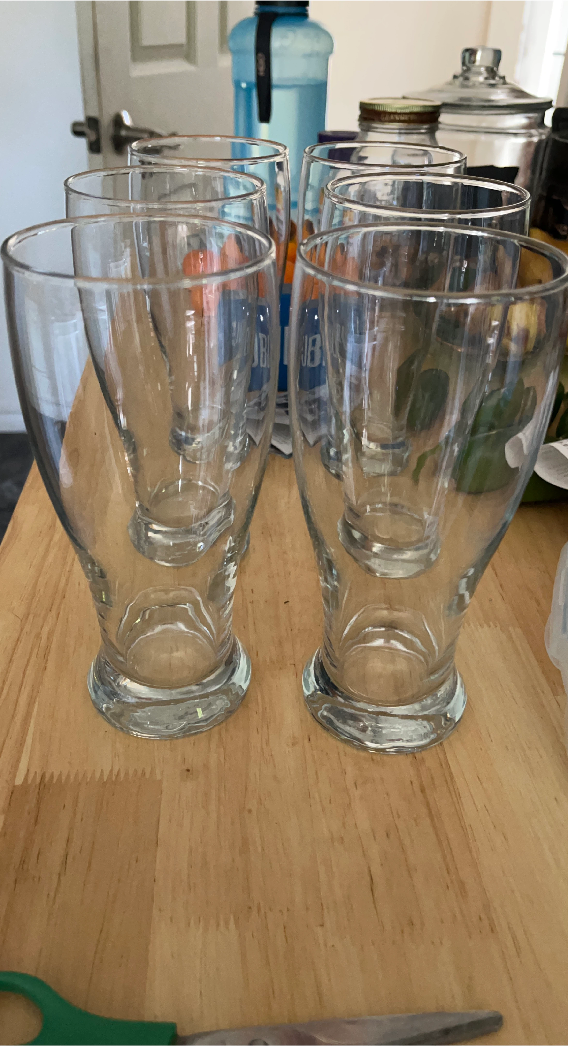 Set of 6 Clear Glass Beer Glasses thumbnail