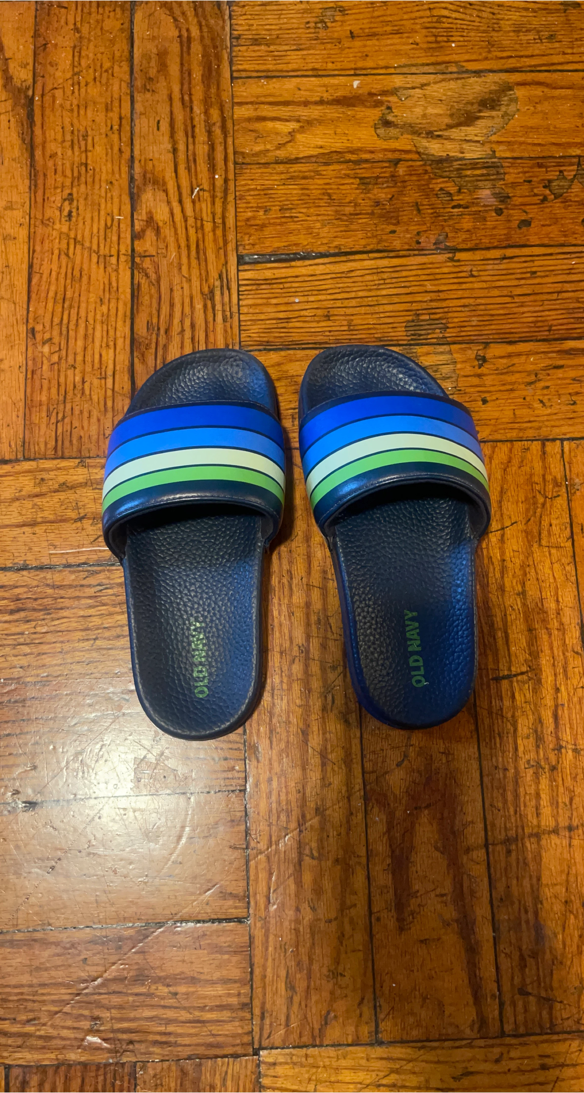Old Navy Blue Striped Slides thumbnail