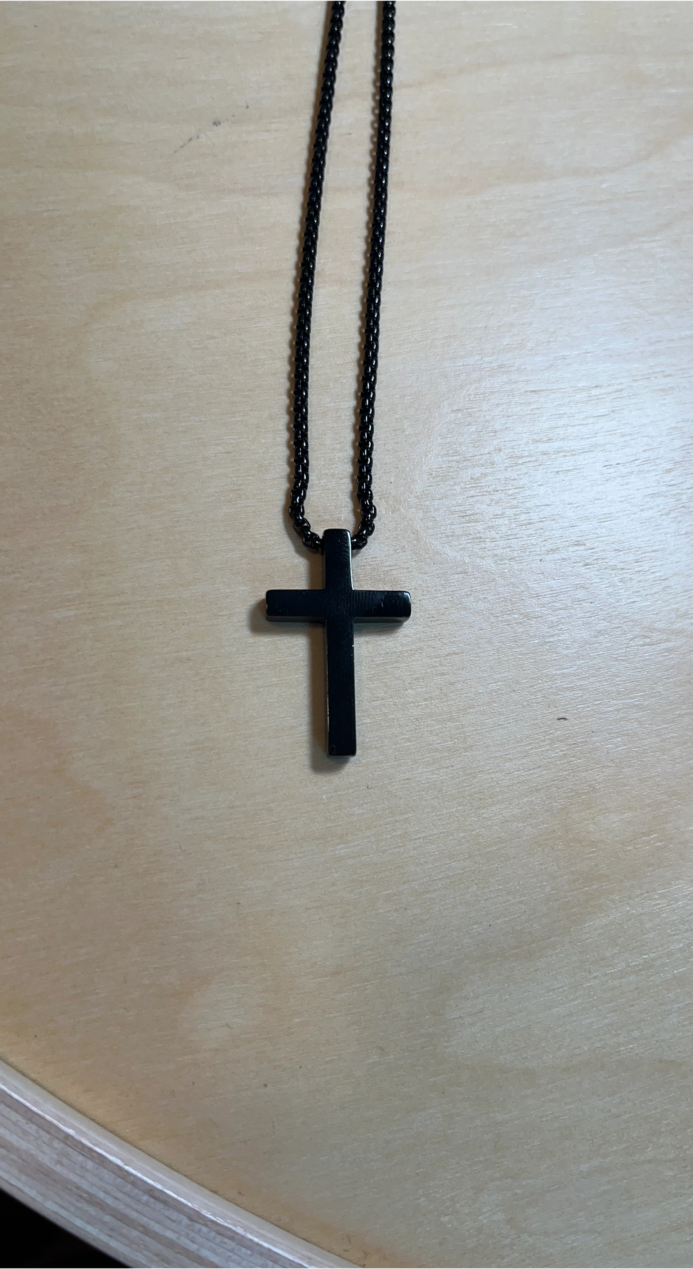 Black Cross Pendant Necklace thumbnail
