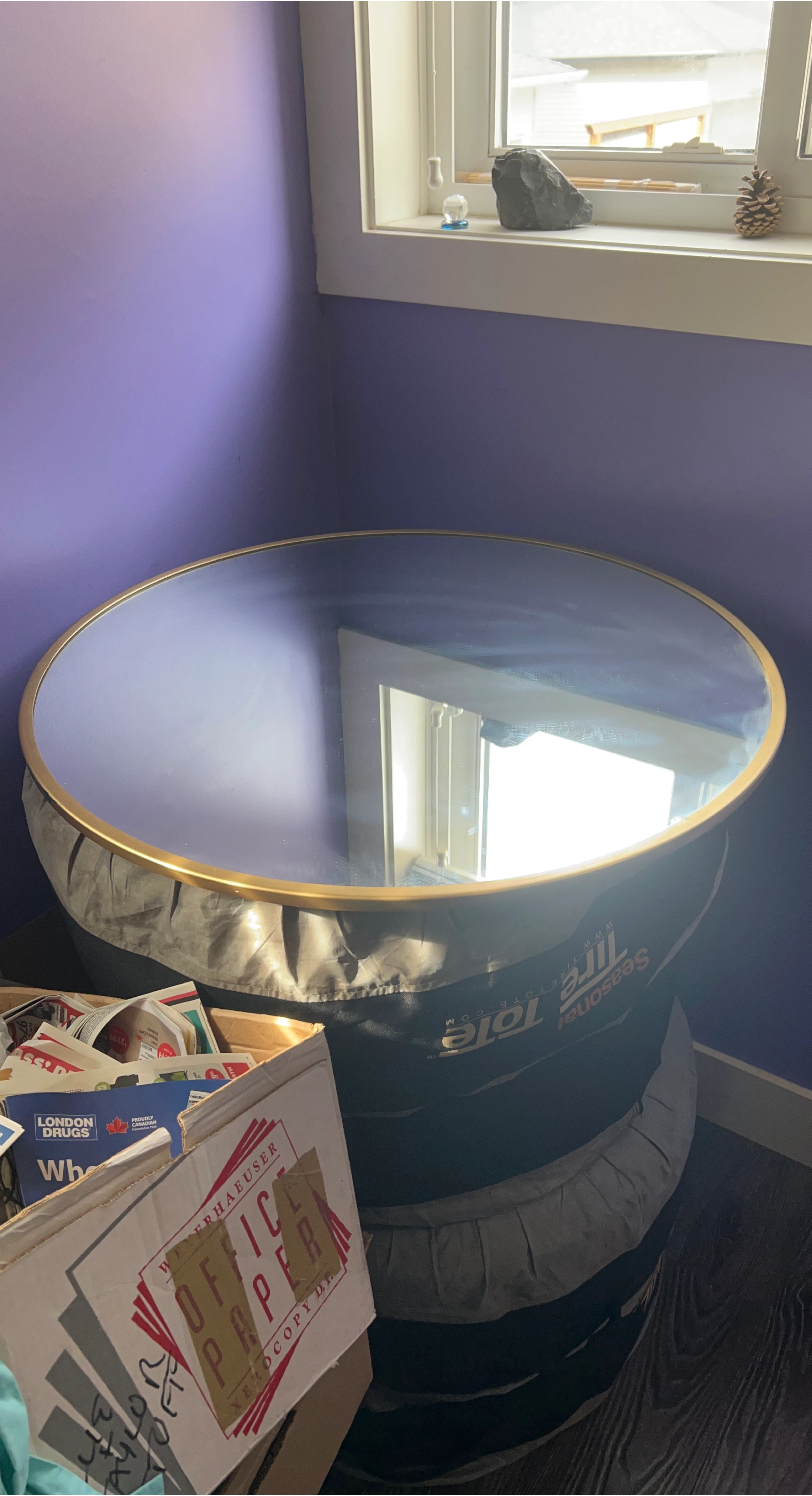 Round Gold Framed Mirror thumbnail