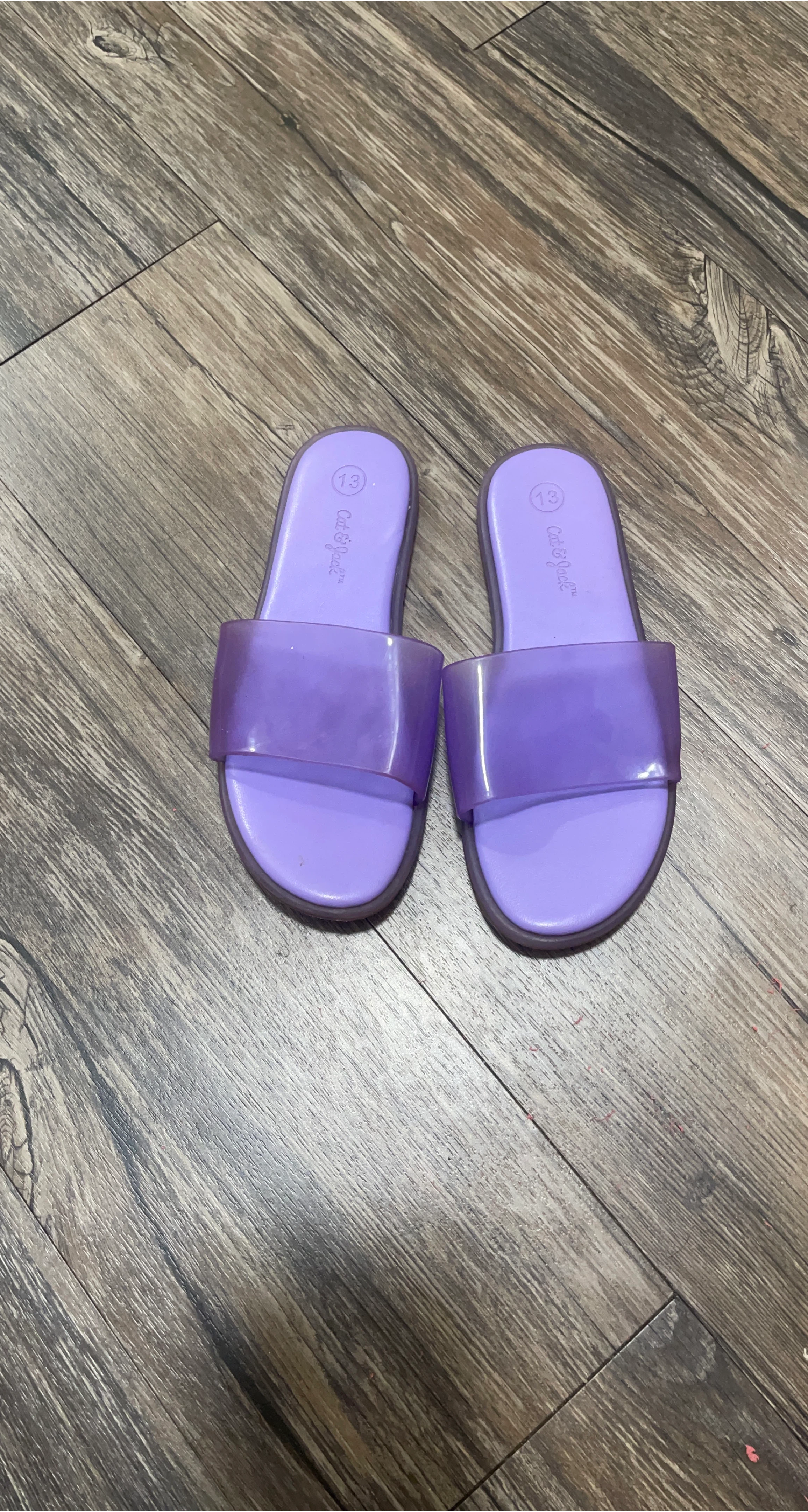 Cat & Jack Purple Slides - Size 13 thumbnail