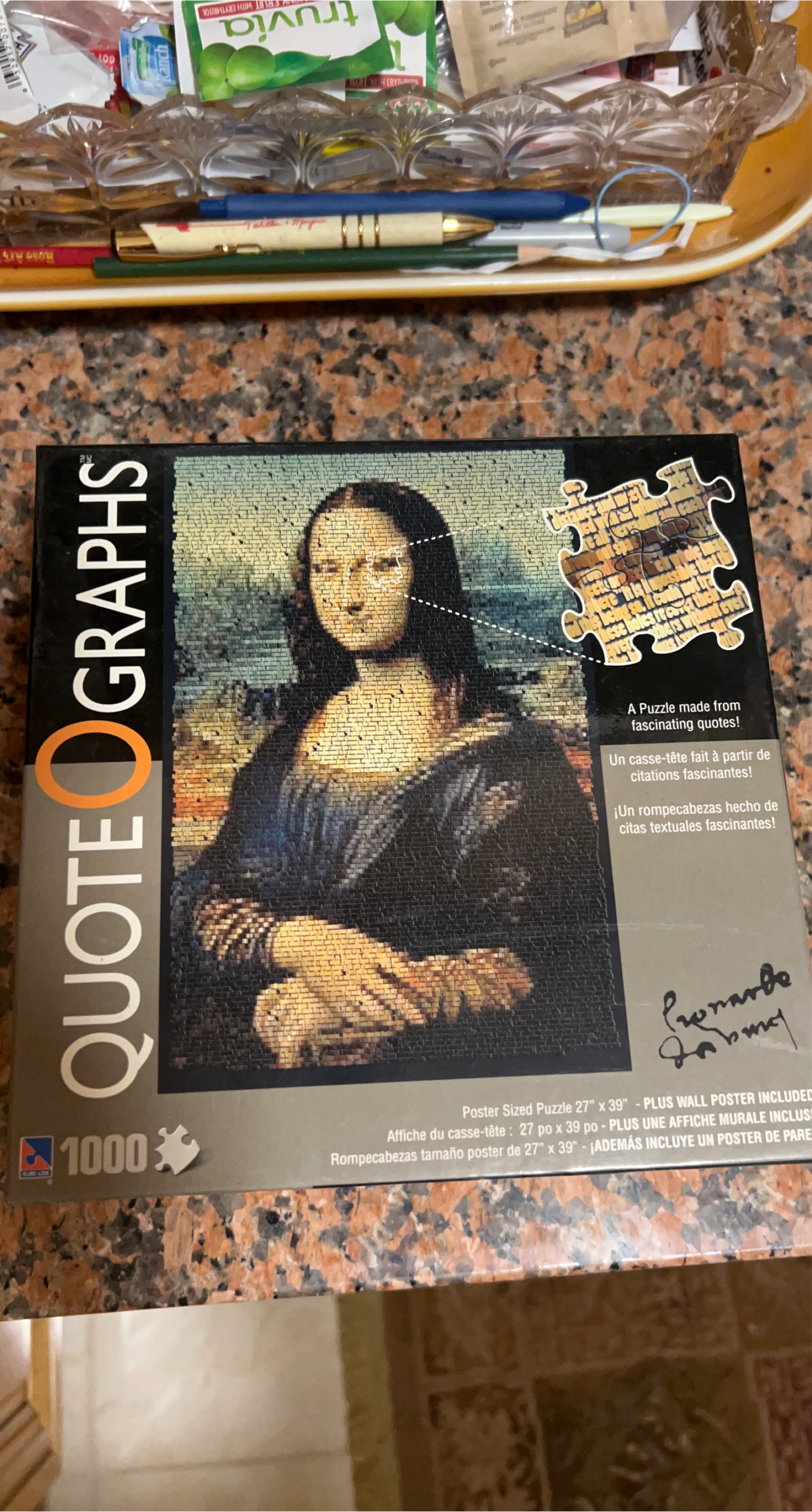 QUOTEOGRAPHS Mona Lisa Puzzle 1000 Piece thumbnail