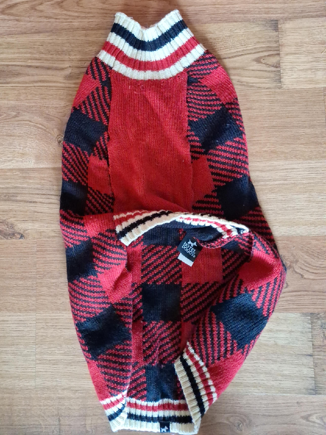 Hotel Doggie Red & Black Plaid Sweater thumbnail