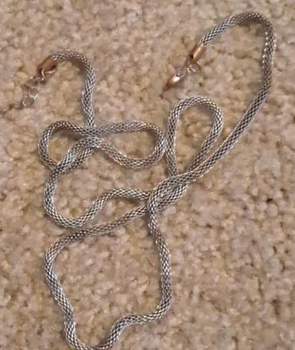 Silver Mesh Chain Necklace