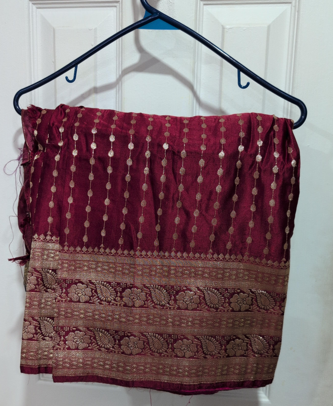 Burgundy & Gold Sari thumbnail